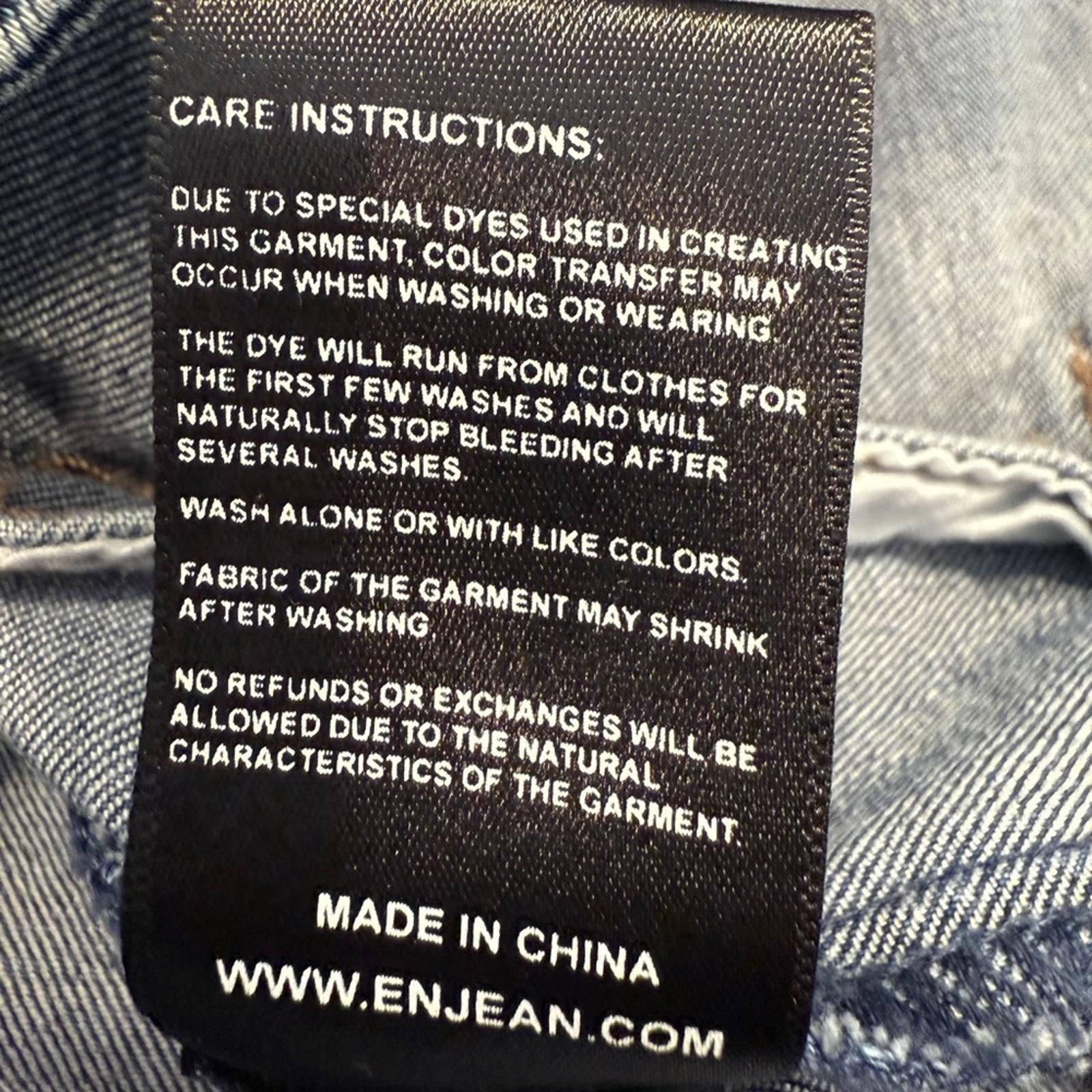 Other ENJEAN denim jeans jacket distressed medium wash stretch SM Size S / US 4 / IT 40 - 7 Thumbnail