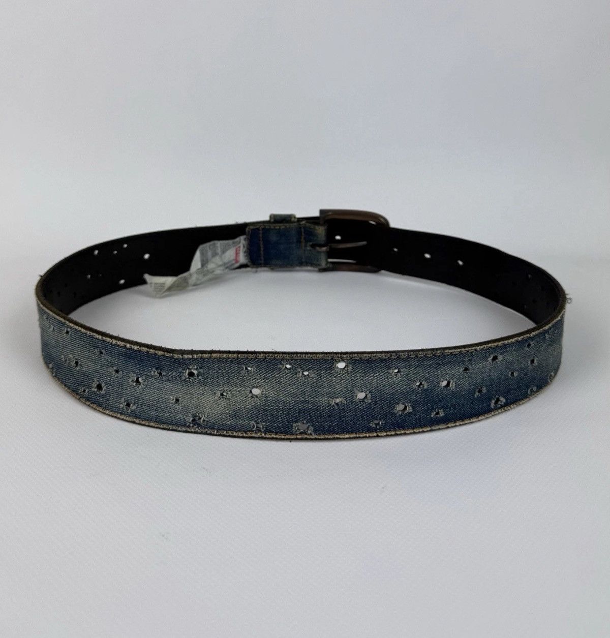 Levi's Levi’s Avant Garde Leather Denim Jeans Blue Belt Unisex Fade Size ONE SIZE - 2 Thumbnail