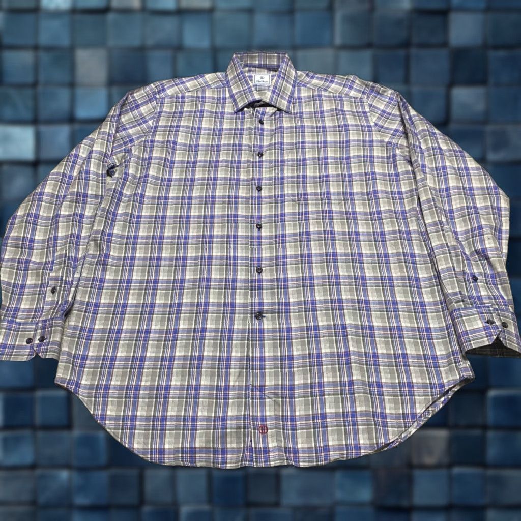 David Donahue David Donahue Mens XL Shirt Multicolor Plaid Long Sleeve Hidden Button-Down Size US XL / EU 56 / 4 - 1 Thumbnail