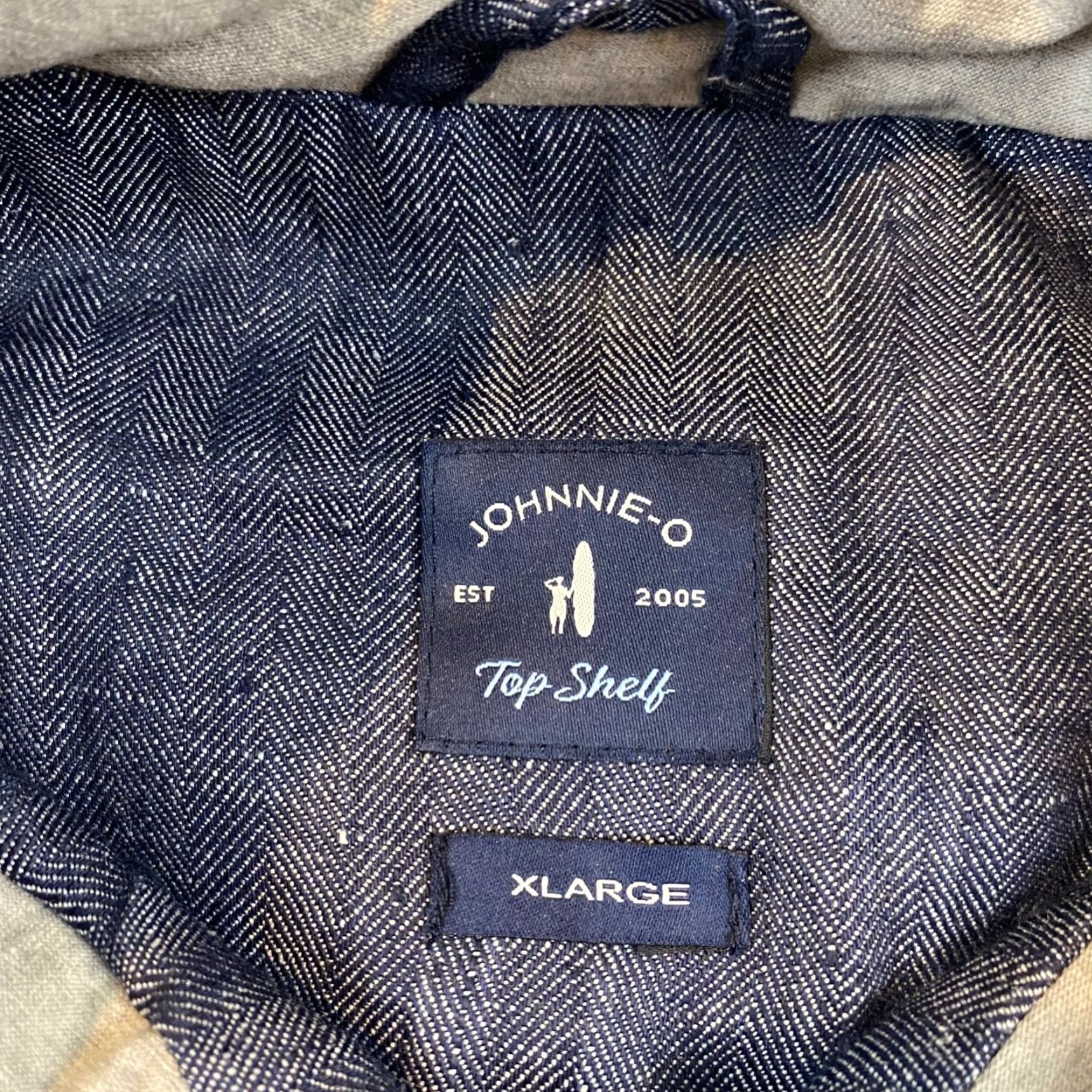 johnnie-O JOHNNIE-O Vest Men XL Blue White Top Shelf Puffer Linen Full Snap Outerwear Golf Size 46R - 2 Thumbnail