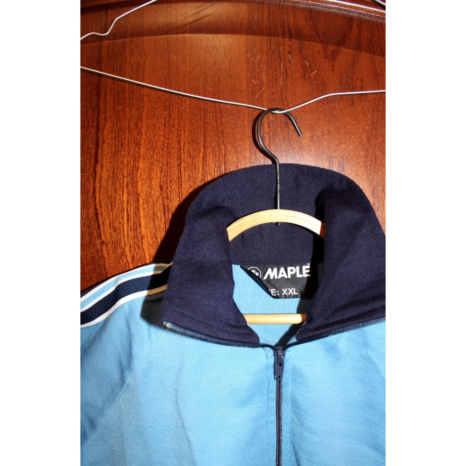 Vintage VINTAGE Maple Leaf Blue Track Jacket XXL Unisex Adults Regular Fit Zip Jacket - 1980s-1990s Blue, All Seasons, Long Sleeve, Coat, 90s, Mens Womens Size US XXL / EU 58 / 5 - 2 Thumbnail