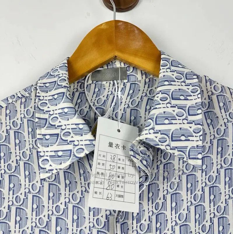 Dior Dior Blue Silk Long Sleeve Shirt for Men . Size US L / EU 52-54 / 3 - 3 Thumbnail