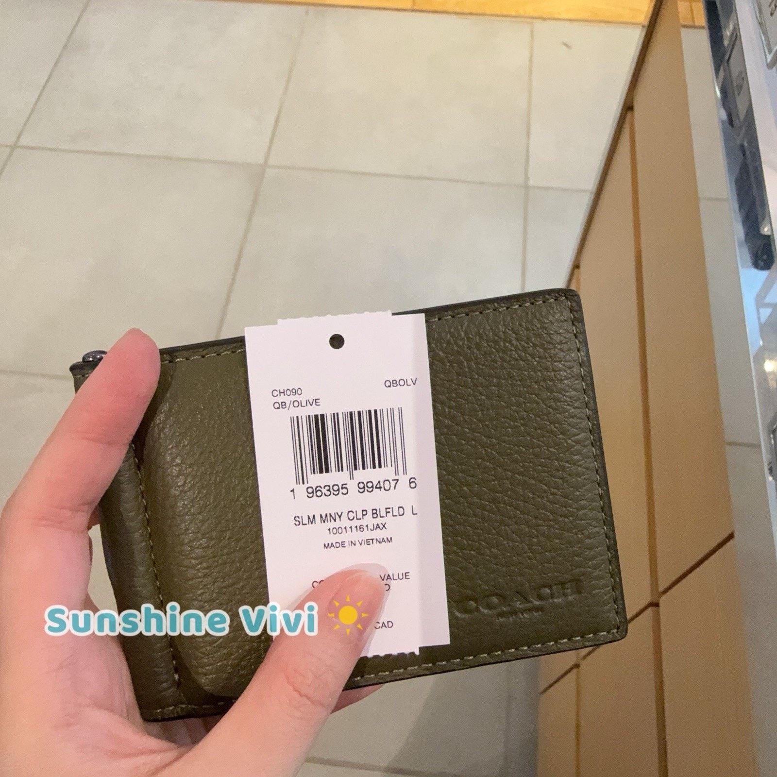 Coach NWT Coach Slim Money Clip Billfold Wallet CH090 Olive Size ONE SIZE - 6 Thumbnail