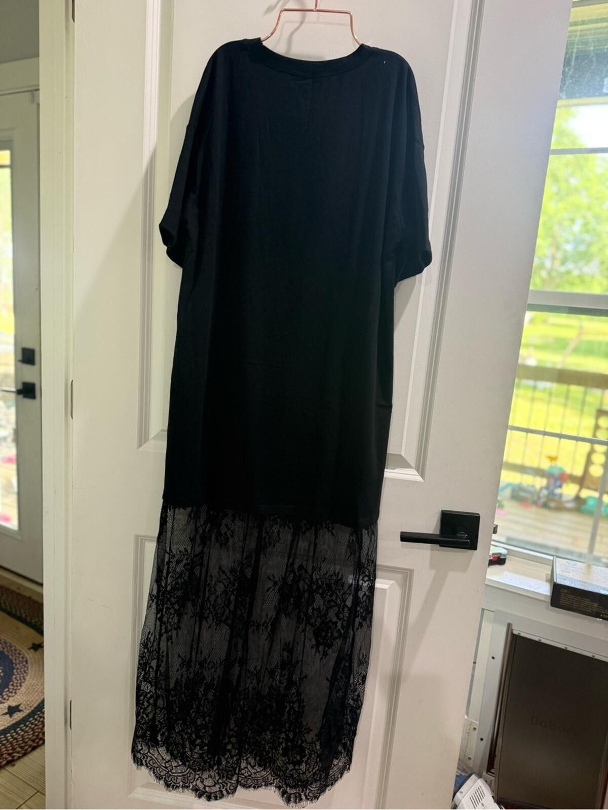 Other Black Short-Sleeve Dress with Sheer Lace Hem Size S / US 4 / IT 40 - 7 Thumbnail