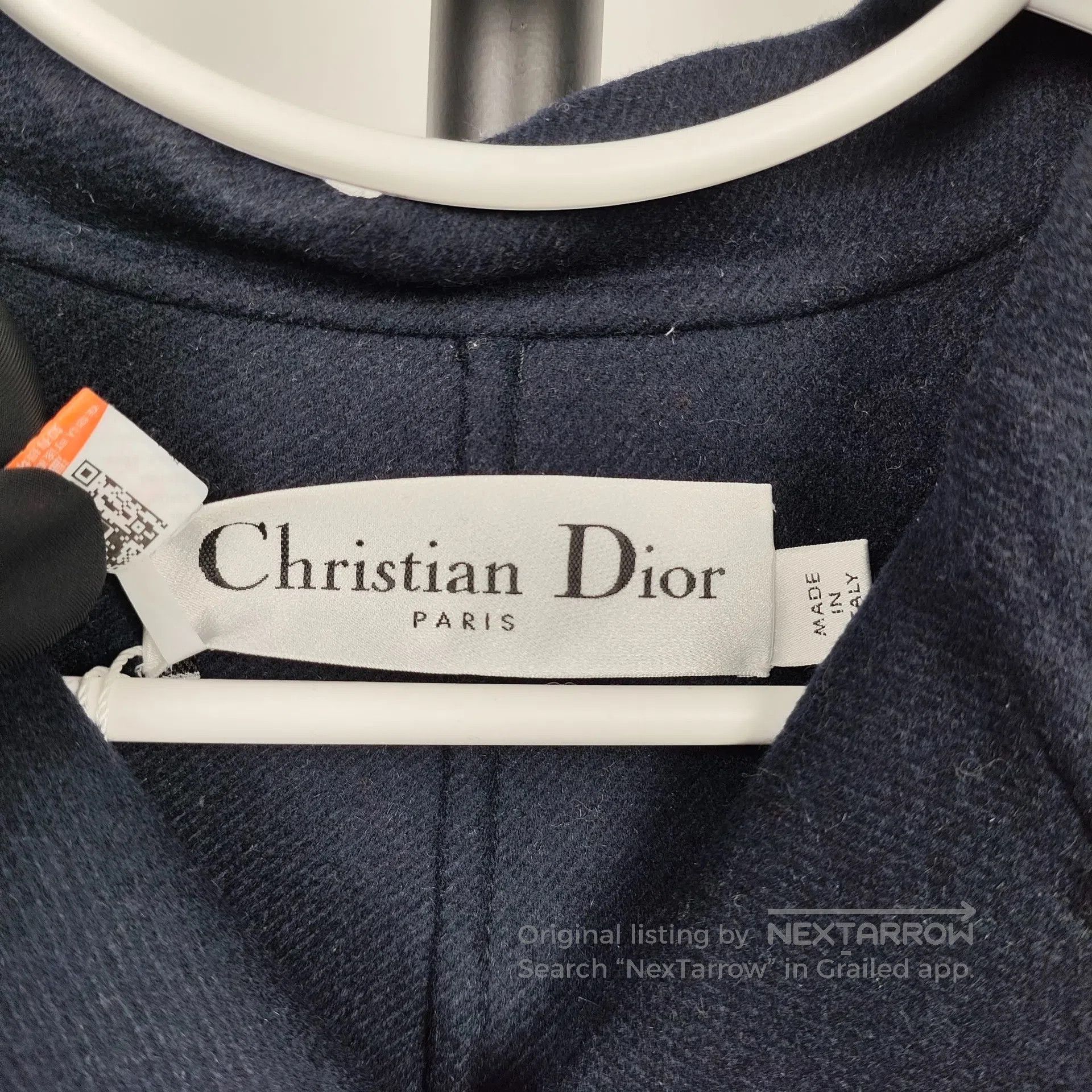 Dior Dior Navy Blue Double Breasted Wool Coat with Belt| Size XXS / US 00 / IT 34 - 5 Thumbnail