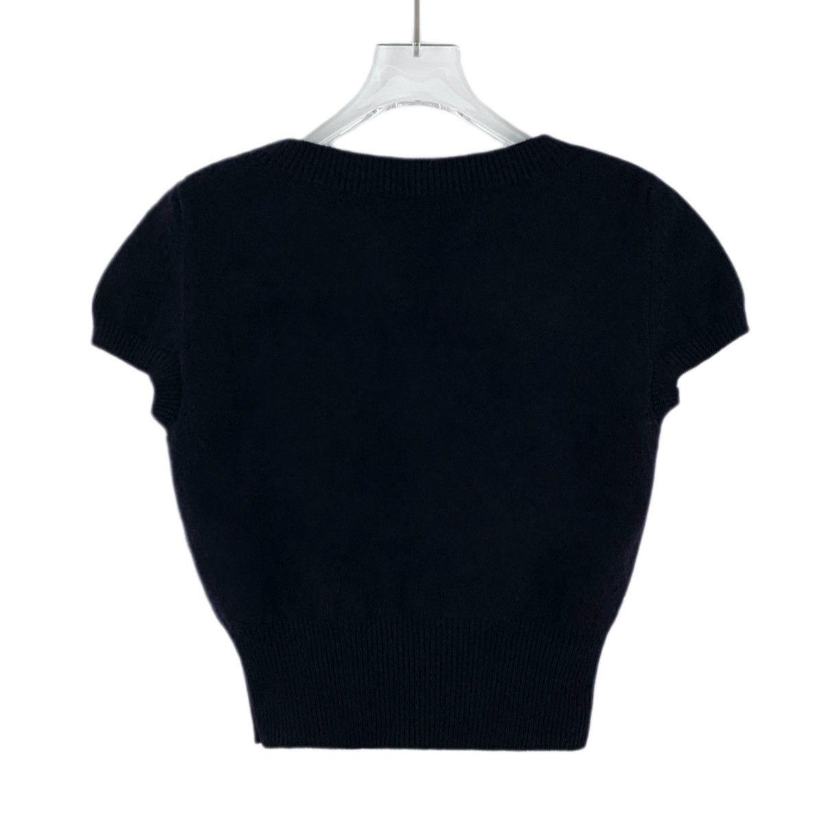 Dior Dior Black Floral Cashmere Knit Short Sleeve T-shirt K26WX Size S / US 4 / IT 40 - 2 Thumbnail
