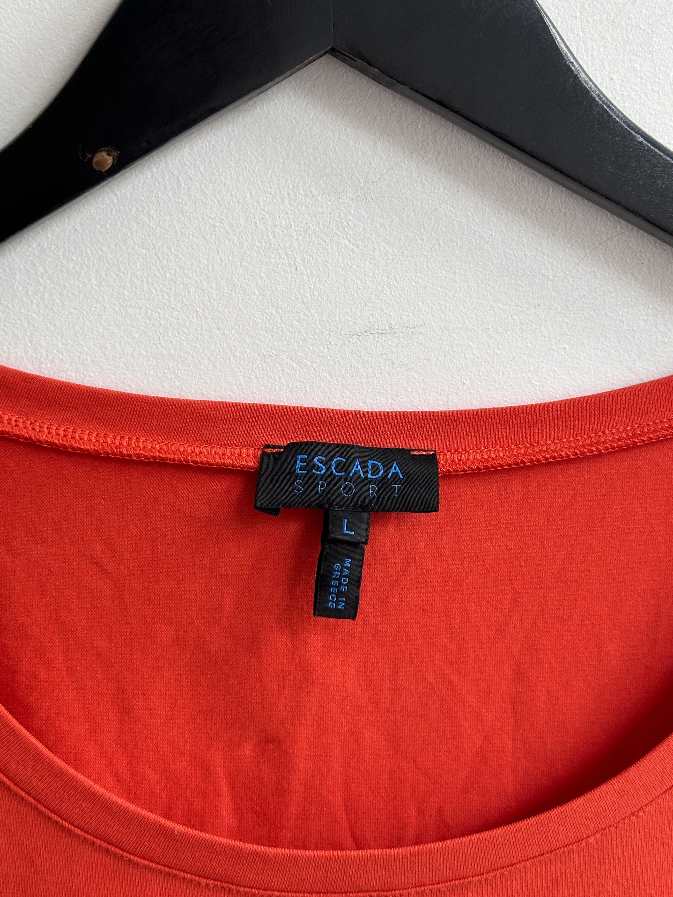 Escada × Vintage Escada Orange Longsleeve Tee Size L / US 10 / IT 46 - 4 Thumbnail
