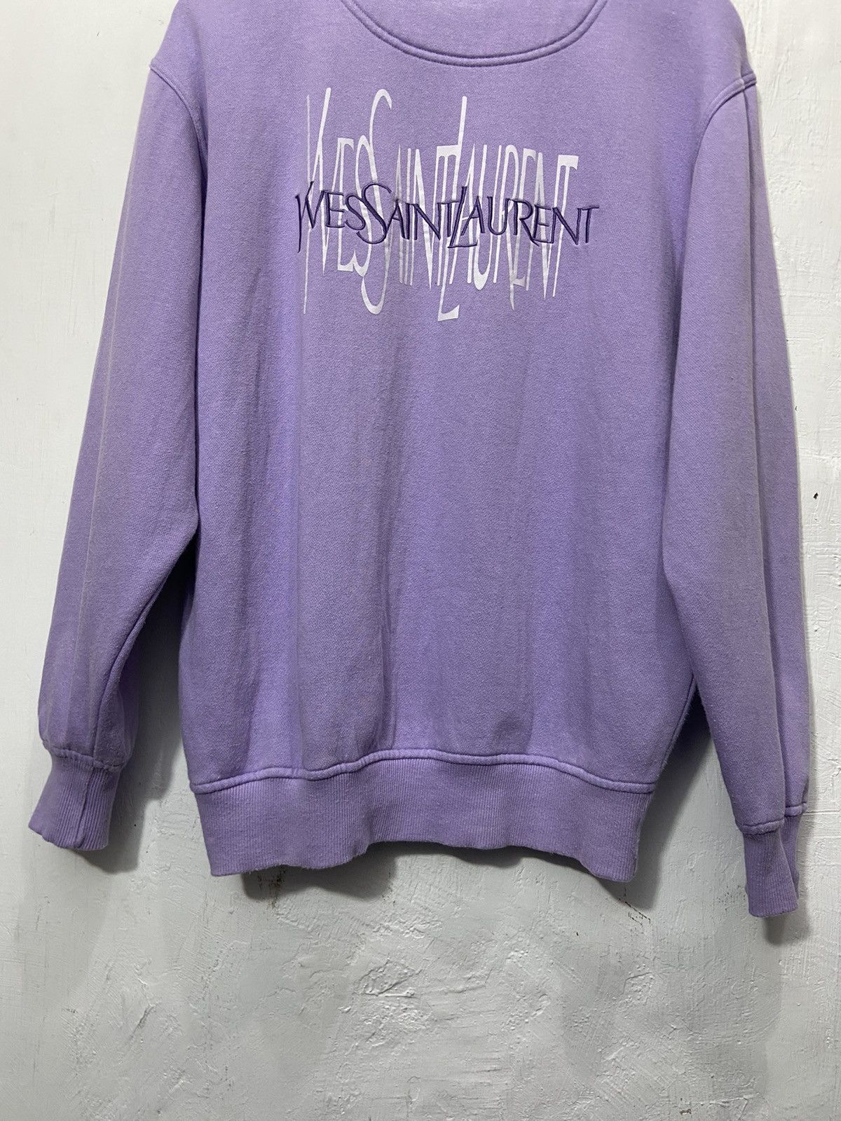 Vintage × Yves Saint Laurent YSL Logo Embroidered Speel Out Sweatshirt Size US L / EU 52-54 / 3 - 15 Thumbnail