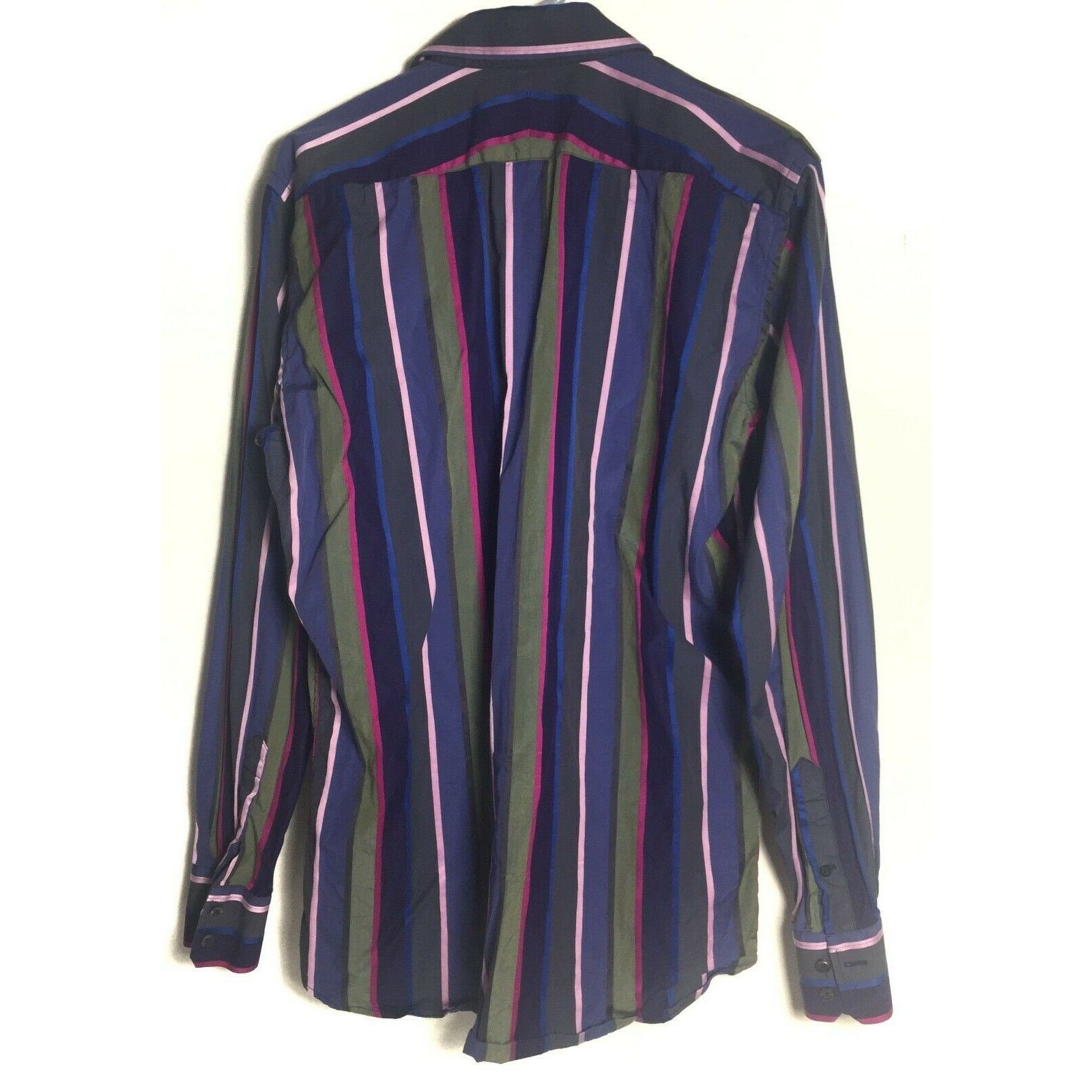 Duchamp Duchamp London Mens Blue Cotton Long Sleeve Shirt Size 16 Size US L / EU 52-54 / 3 - 2 Thumbnail