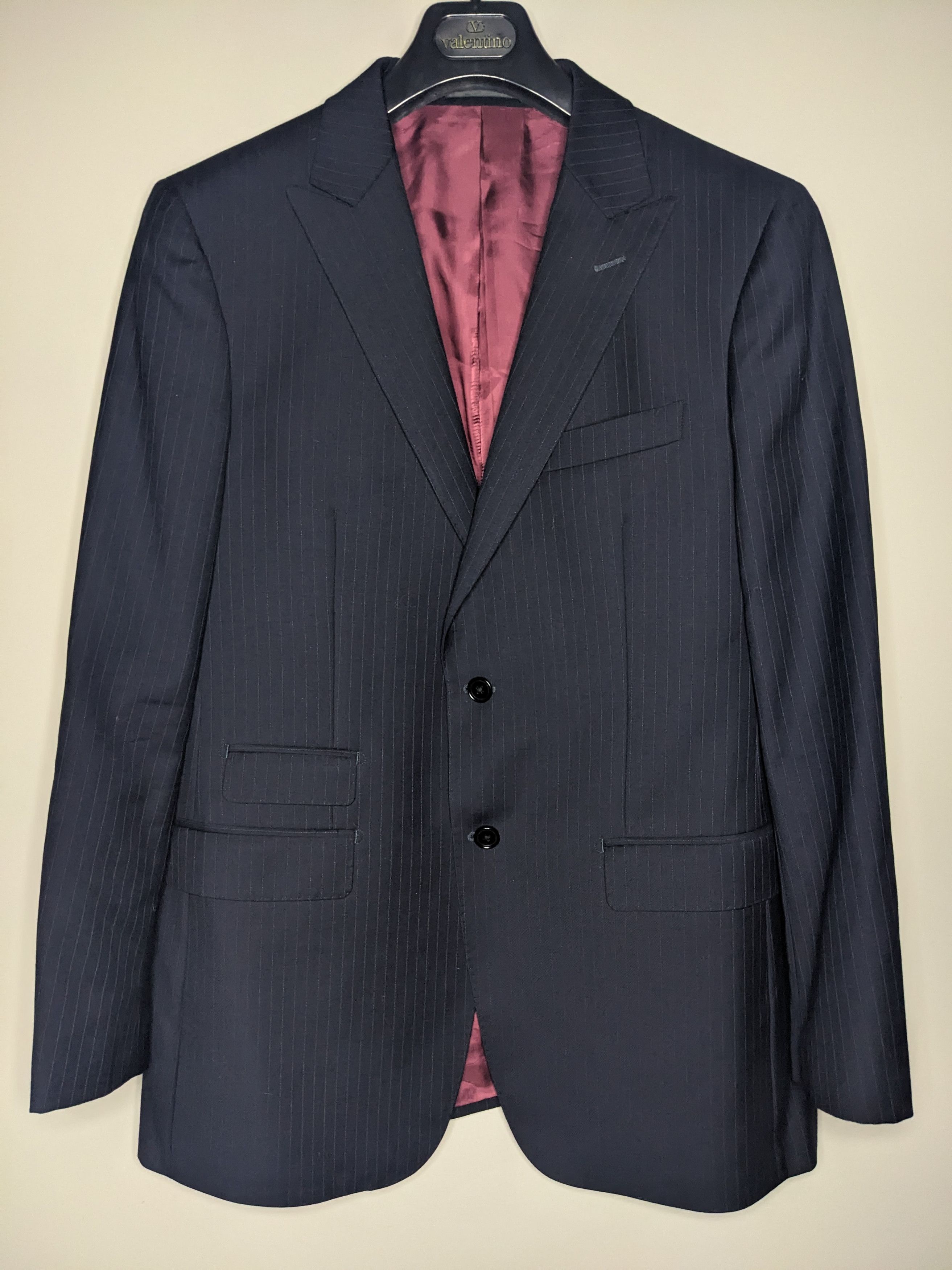 Spier & Mackay Spier MacKay Pinstripe Blazer 42R Navy Blue Wool Slim Coat Size 42R - 1 Thumbnail