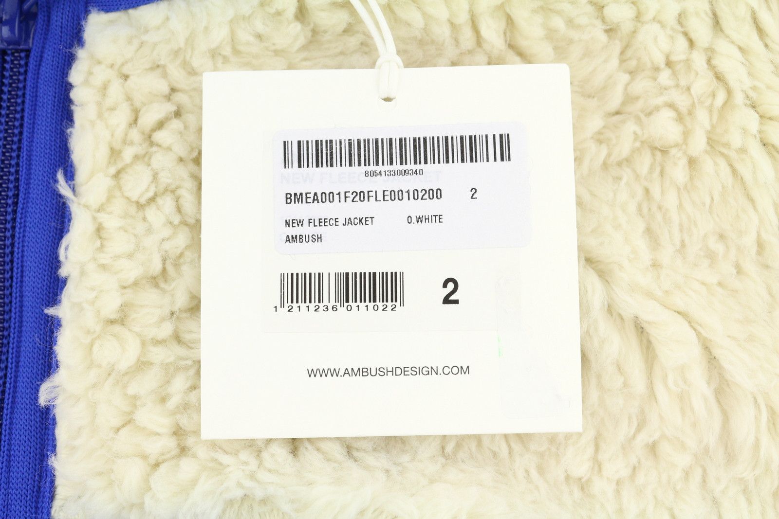 Ambush Design M Ivory Faux Fur Fleece Zip Lightweight 86771 Size US M / EU 48-50 / 2 - 8 Thumbnail