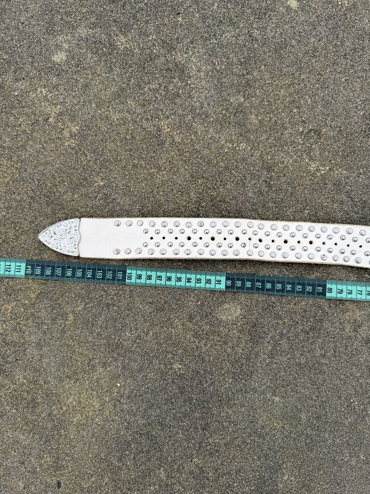 Vintage Studed Laether Belt With One Prong Size ONE SIZE - 6 Thumbnail