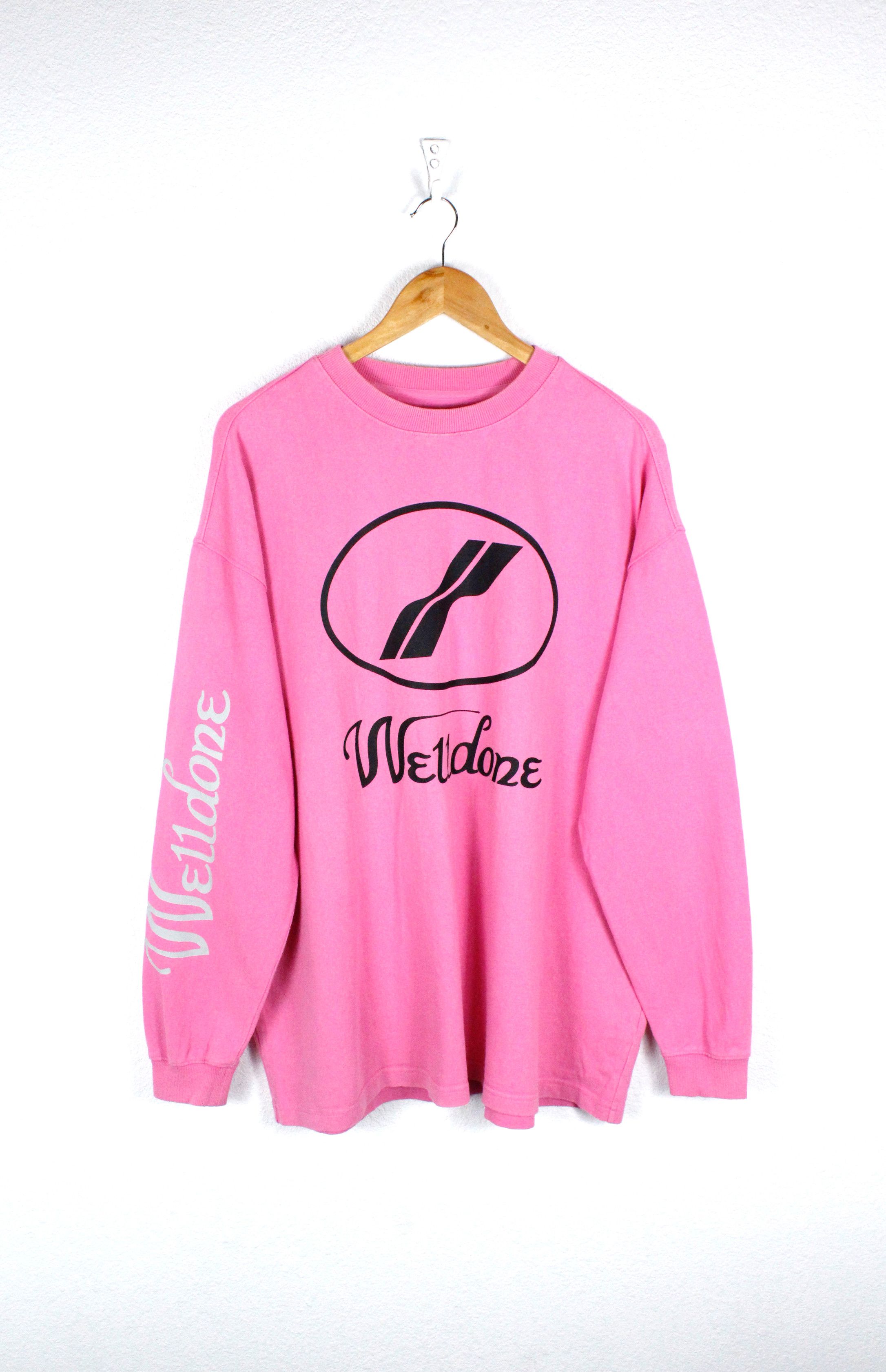 WE11DONE WE11DONE Logo Print Pink Cotton Long Sleeve Tee T-shirt Size US XL / EU 56 / 4 - 1 Thumbnail