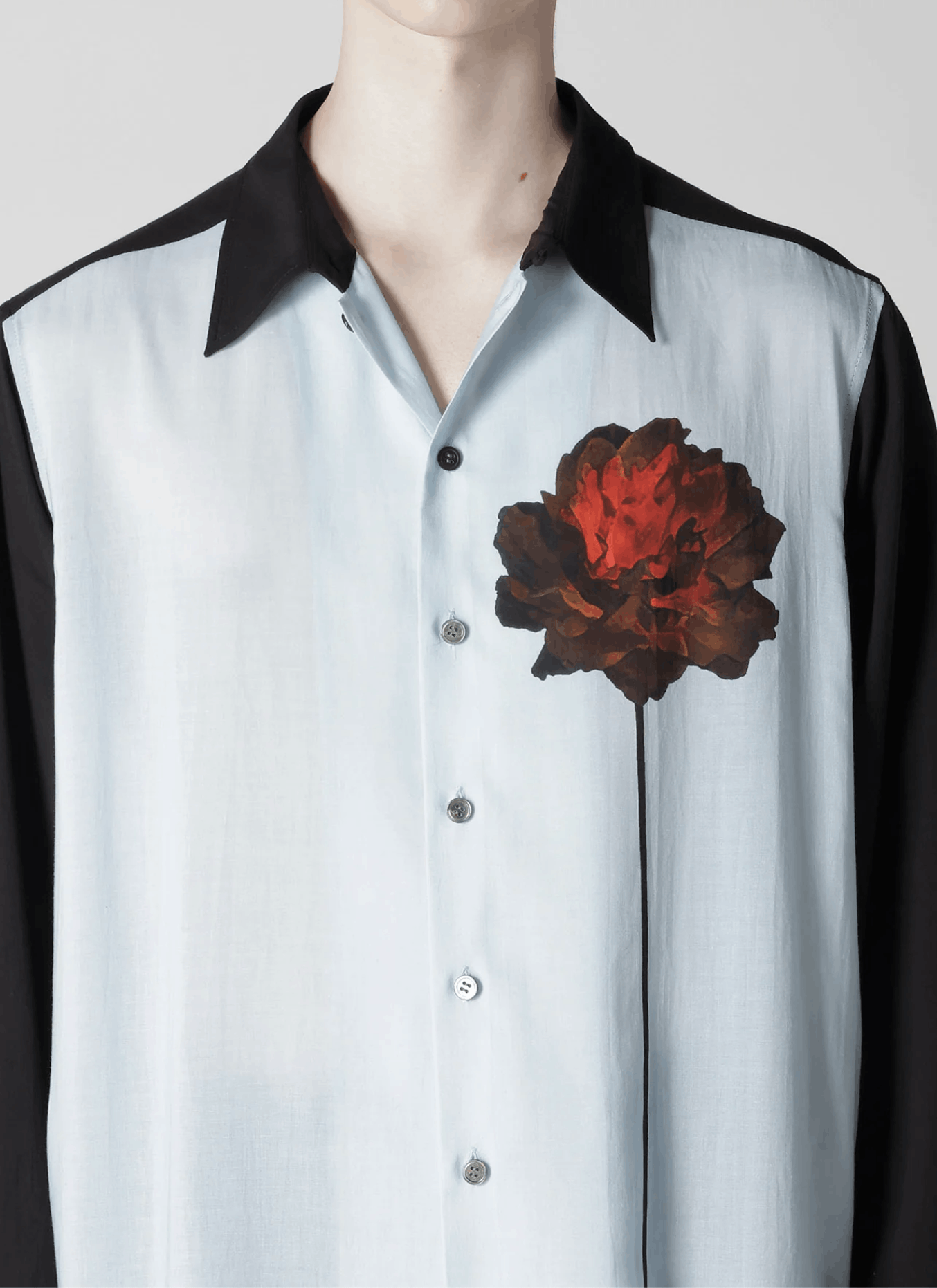 Y's for Men × Yohji Yamamoto Yohji Yamamoto Y's For Men - Cellulose One Red Flower Shirt Size US L / EU 52-54 / 3 - 10 Thumbnail