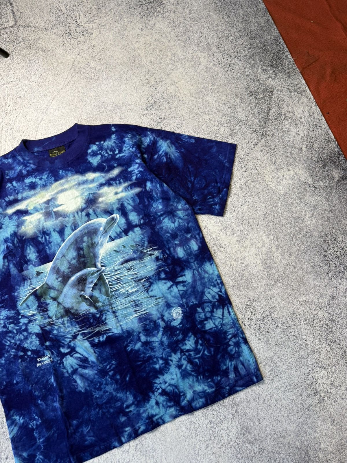 The Mountain Vintage Planet Earth Dolphin Moonlight Tie Dye Shirt Size US XL / EU 56 / 4 - 7 Thumbnail