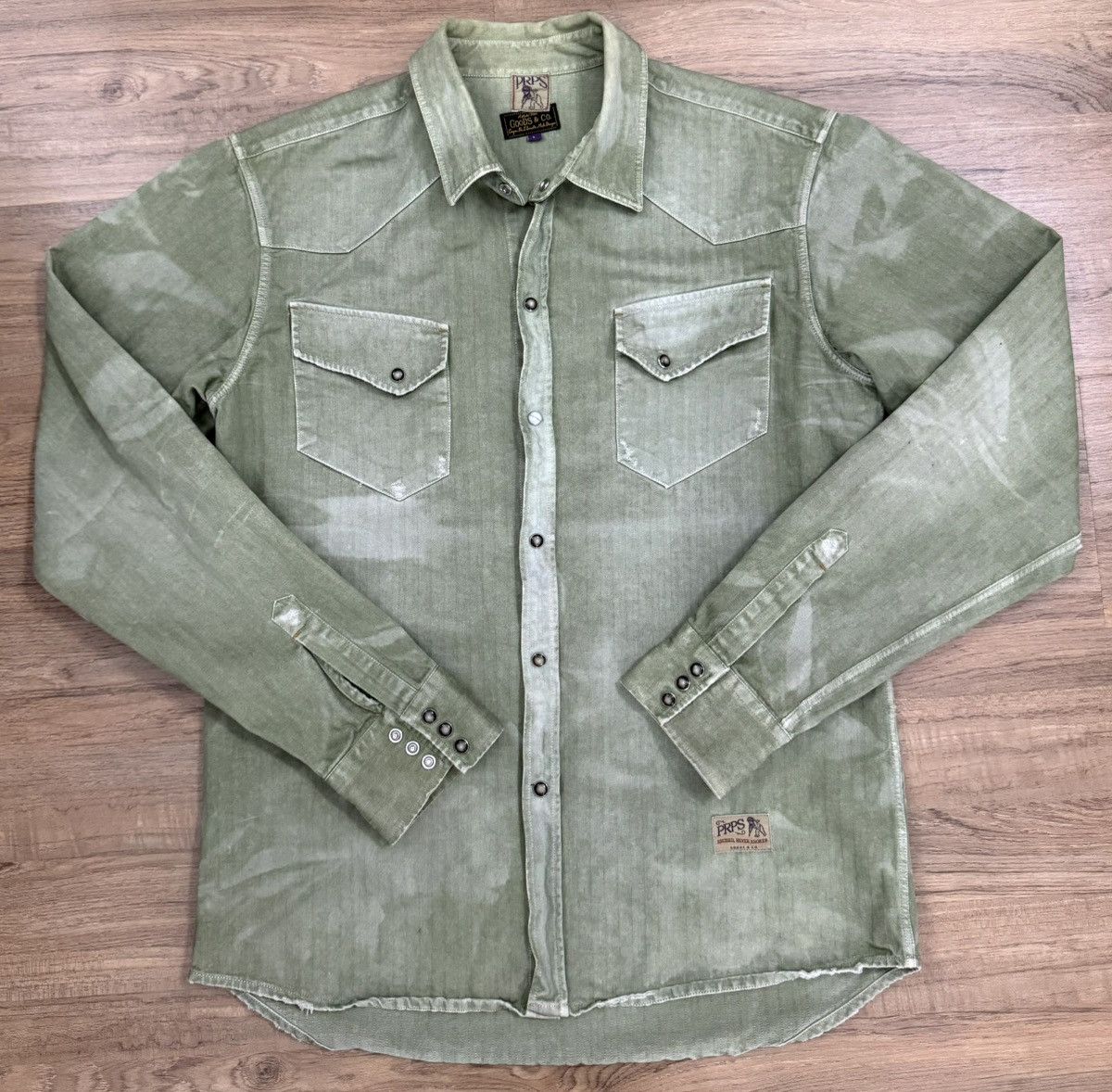 Prps PRPS Washed Western Pearl Snap Button Size US XL / EU 56 / 4 - 1 Thumbnail