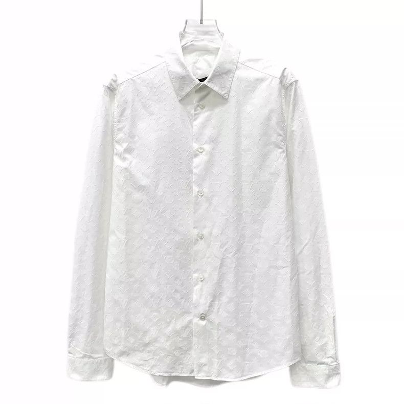 Louis Vuitton Louis Vuitton White logo embossed full-print cotton lapel Size US S / EU 44-46 / 1 - 1 Thumbnail