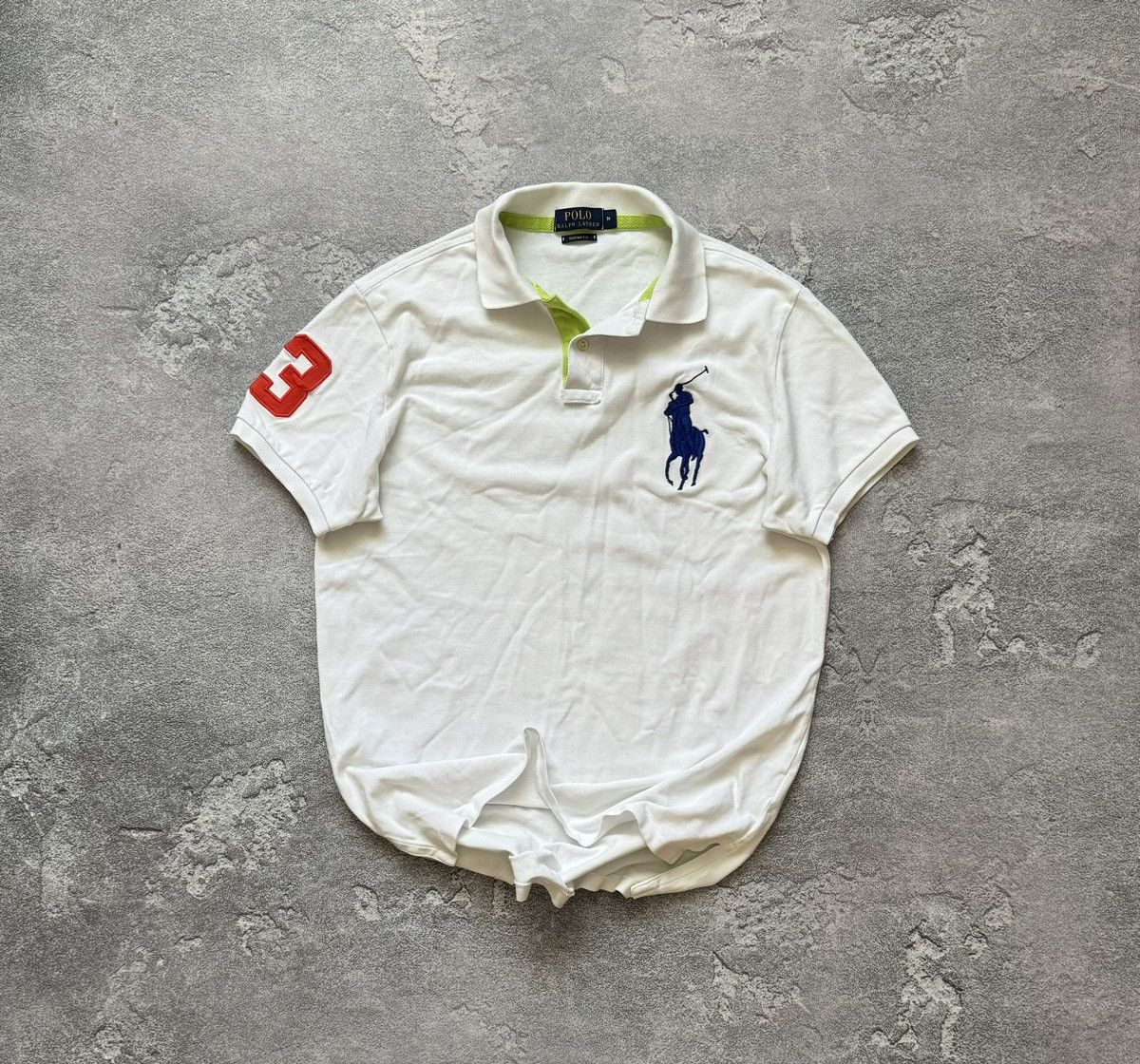 Polo Ralph Lauren × Vintage Polo Ralph Lauren M white polo tee T-shirt rugby big logo Size US M / EU 48-50 / 2 - 1 Thumbnail