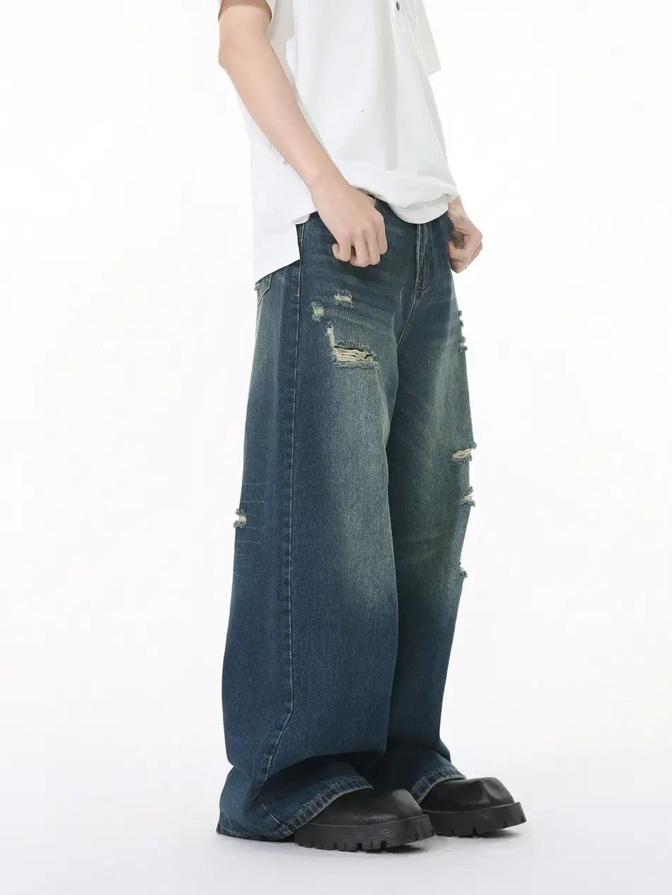 Japanese Brand Retro loose high street ripped jeans Size US 32 / EU 48 - 3 Thumbnail