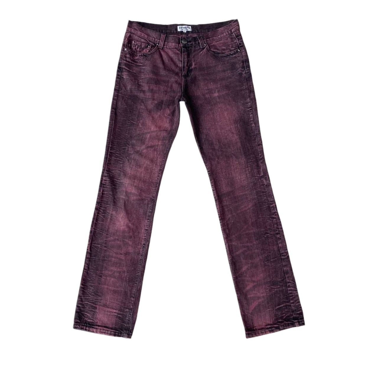 LOWBOX × Tornado Mart LOWBOX JAPAN WINE-RED DYE FISHBONE STRAIGHT LEG IN W30X33 Size US 30 / EU 46 - 12 Thumbnail