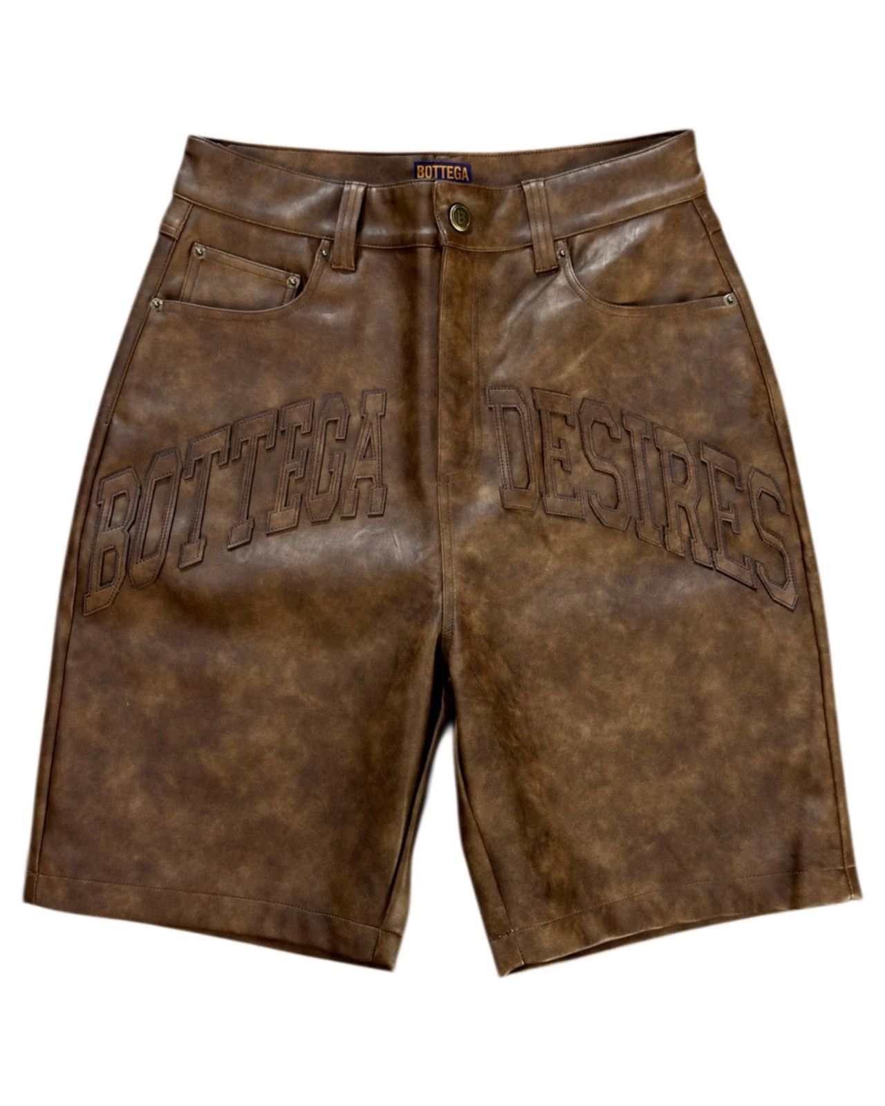Bottega Desires Bottega Desires Brown Leather Shorts Size US 30 / EU 46 - 1 Preview