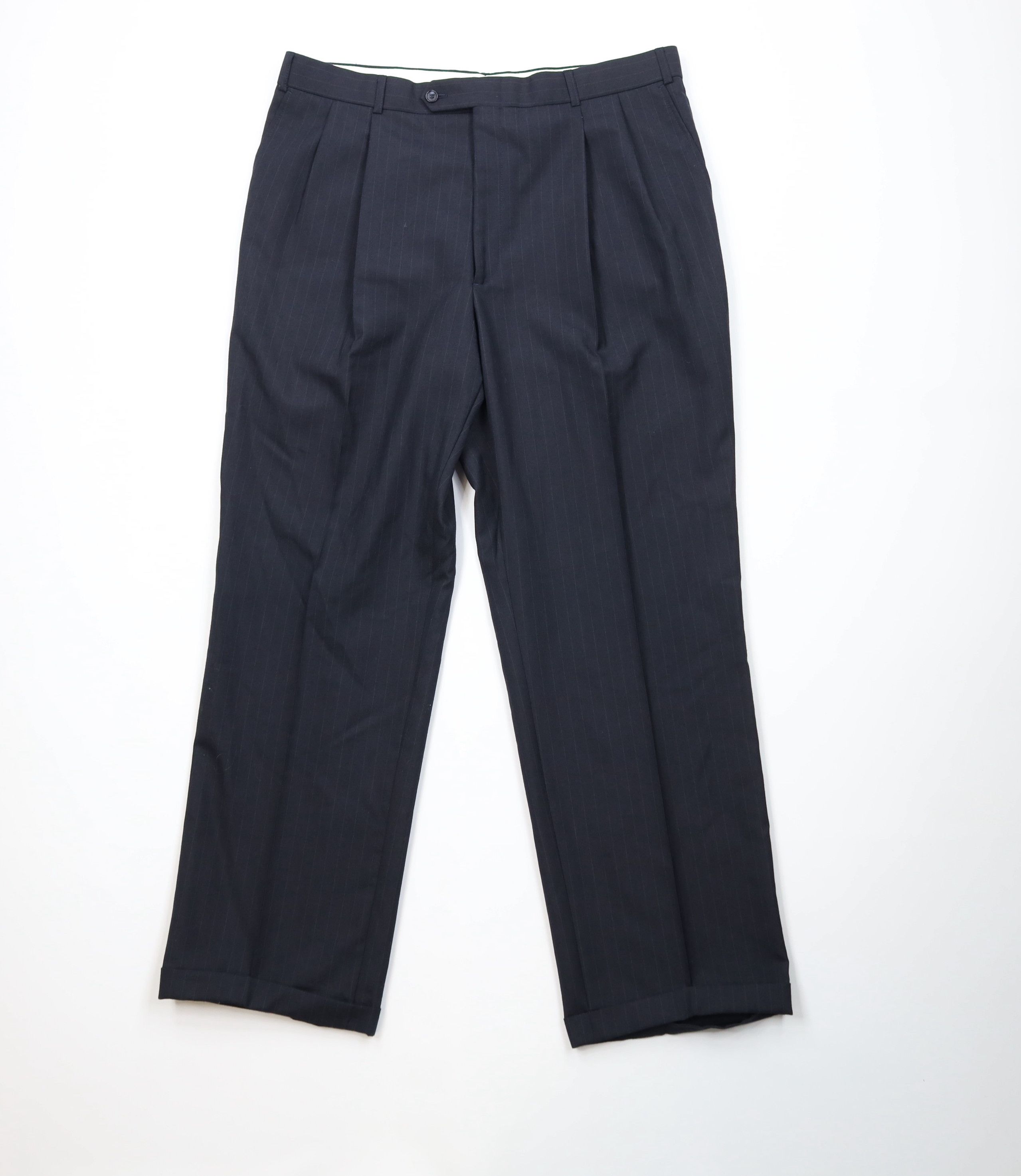 Vintage Vintage 90s Streetwear Pinstriped Wide Leg Chino Pants Size US 38 / EU 54 - 1 Thumbnail