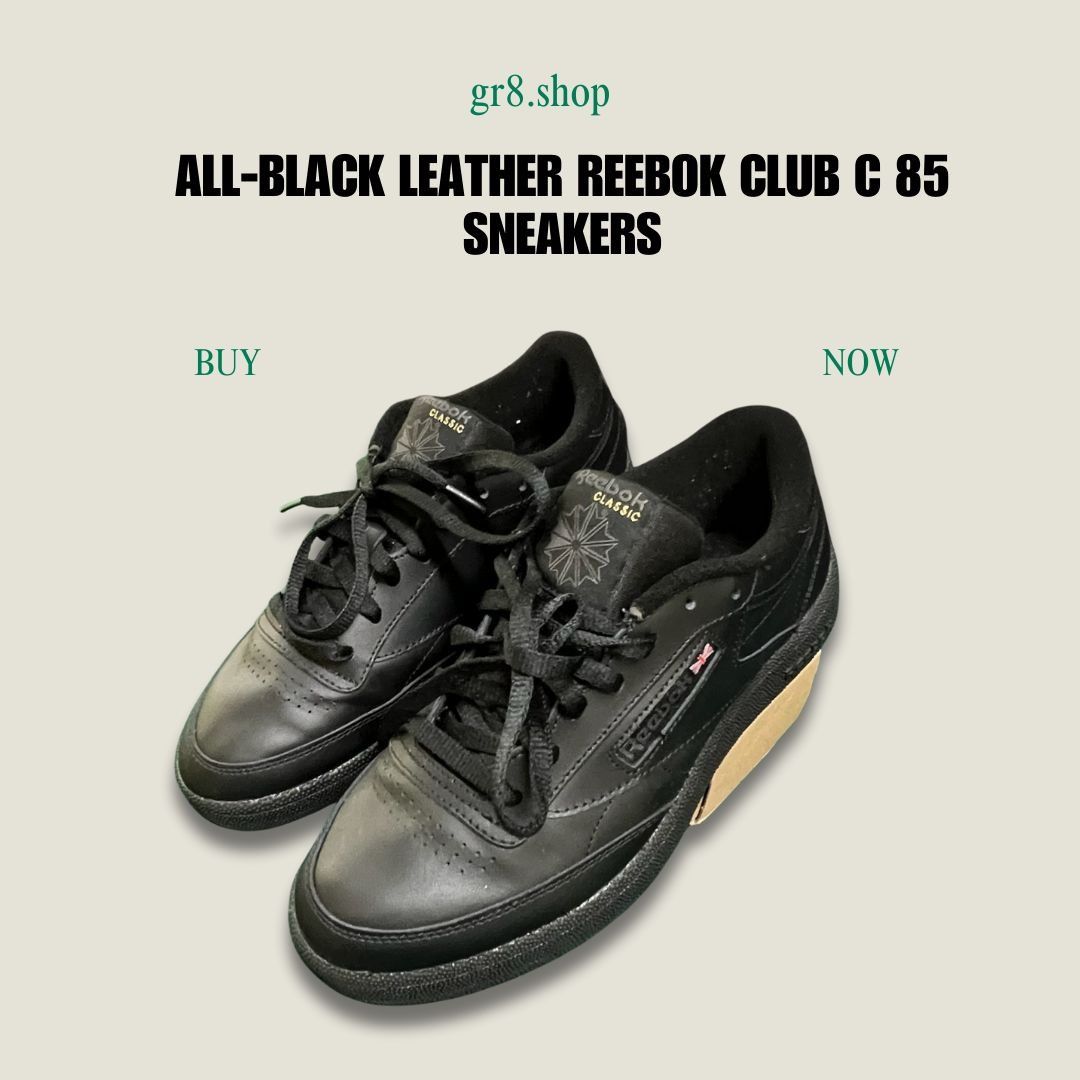 Reebok All-Black Leather Reebok Club C 85 Sneakers Size 9 Mens Clas Size US 9 / EU 42 - 1 Thumbnail