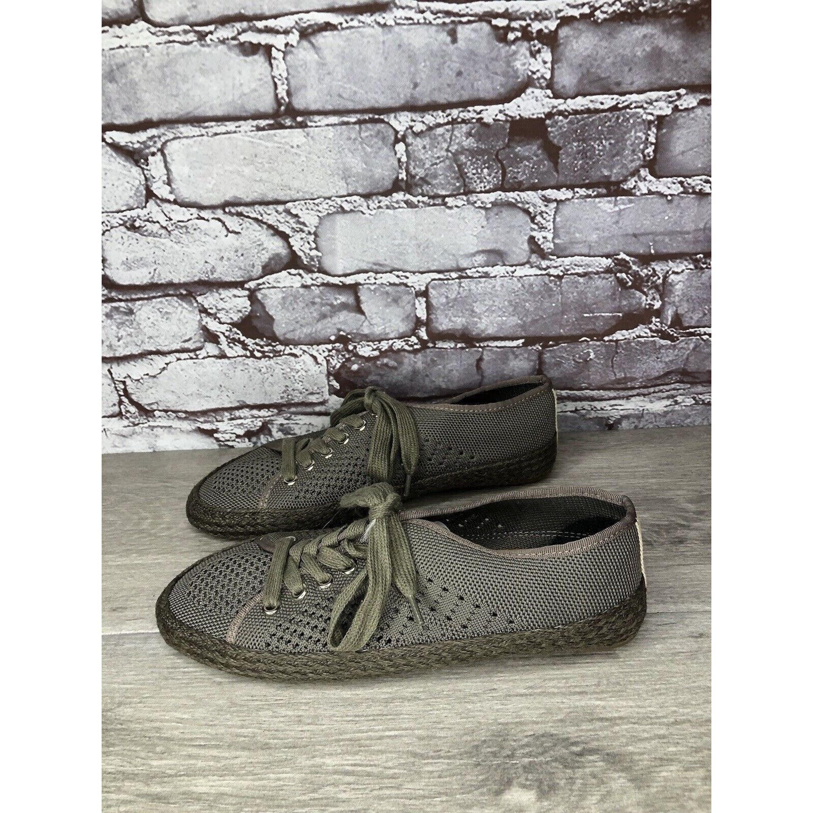 Other Emu Australia Olive Green Knit Espadrilles Casual Lace Up Sh Size US 8 / IT 38 - 18 Thumbnail