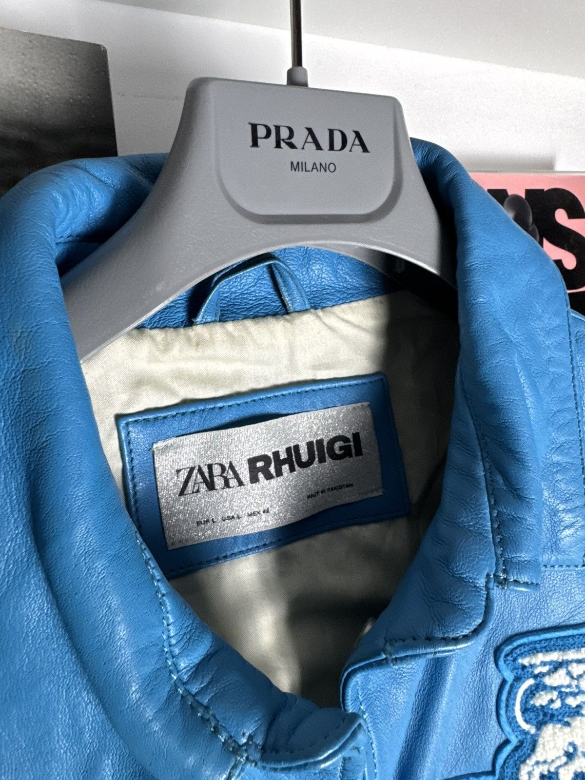 Rhude × Zara Rare Rhude x Zara 100% sheep Leather Baseball varsity jacket Size US L / EU 52-54 / 3 - 3 Thumbnail