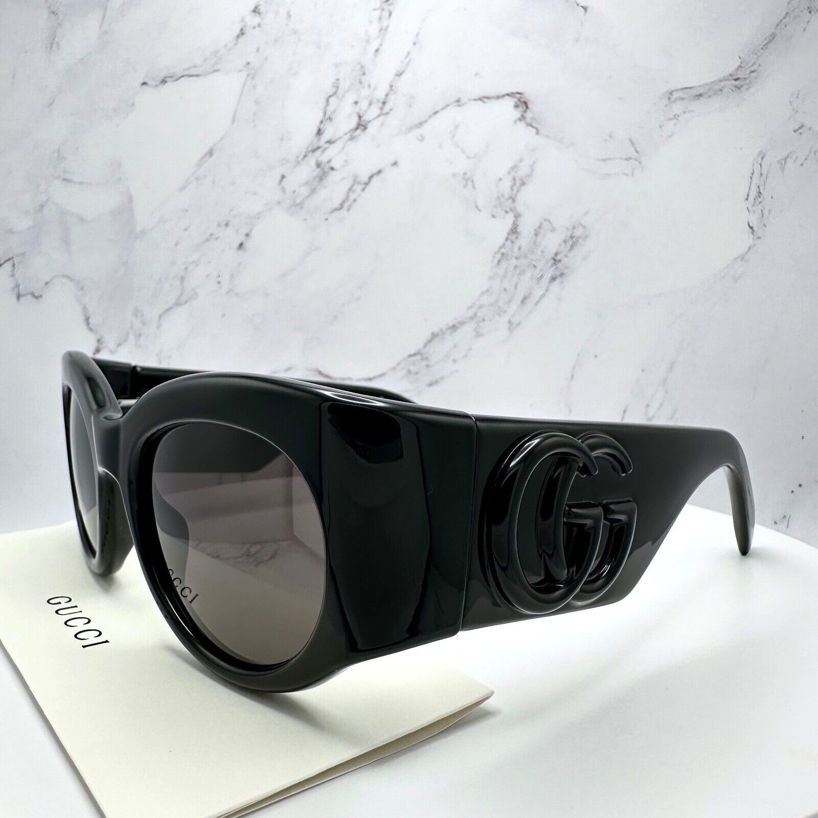 Gucci New GUCCI Sunglasses Black 3D GG Logo Wrap Triple Black Size ONE SIZE - 23 Thumbnail