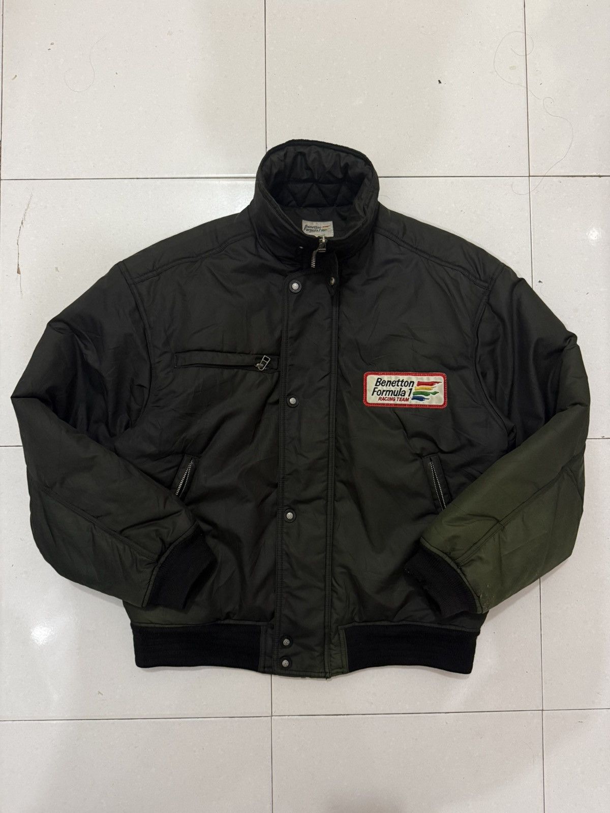 United Colors Of Benetton 90’s UCOB Big Logo Bomber Distress Jacket Size US M / EU 48-50 / 2 - 3 Thumbnail