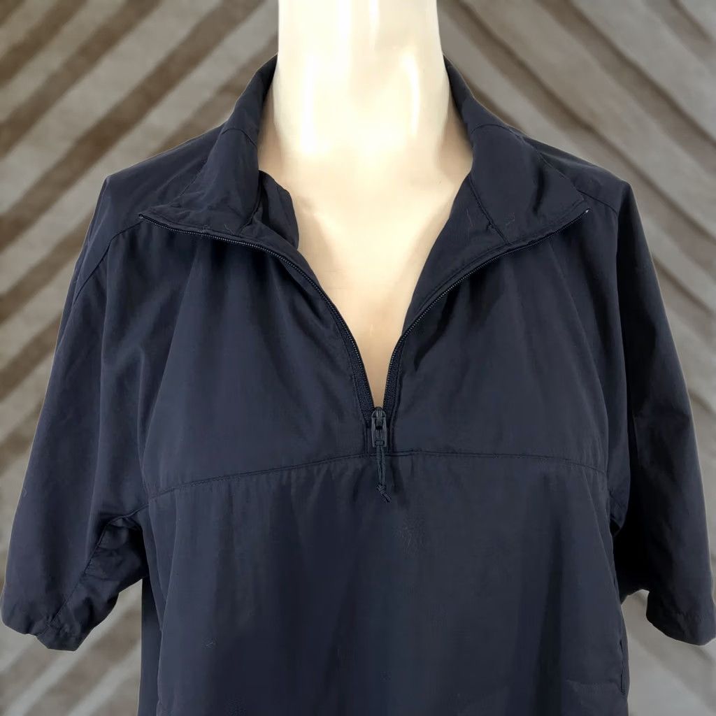 Mountain Hardwear MOUNTAIN HARDWEAR Women L Navy Short Sleeve 1/4 Zip Nylon Pull-Over Top Size L / US 10 / IT 46 - 1 Thumbnail