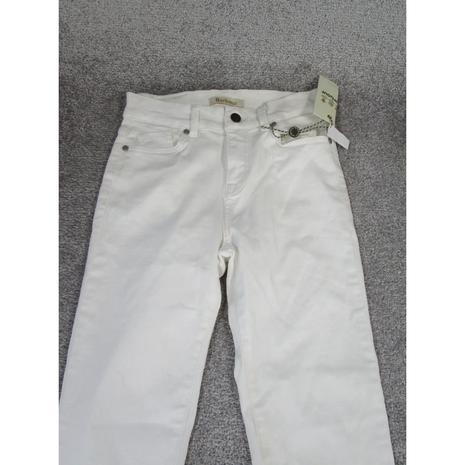 Barbour Barbour Pants Womens 8 US 4 Essential Slim Trouser White Cotton Blend New Read Size 27" / US 4 / IT 40 - 5 Thumbnail