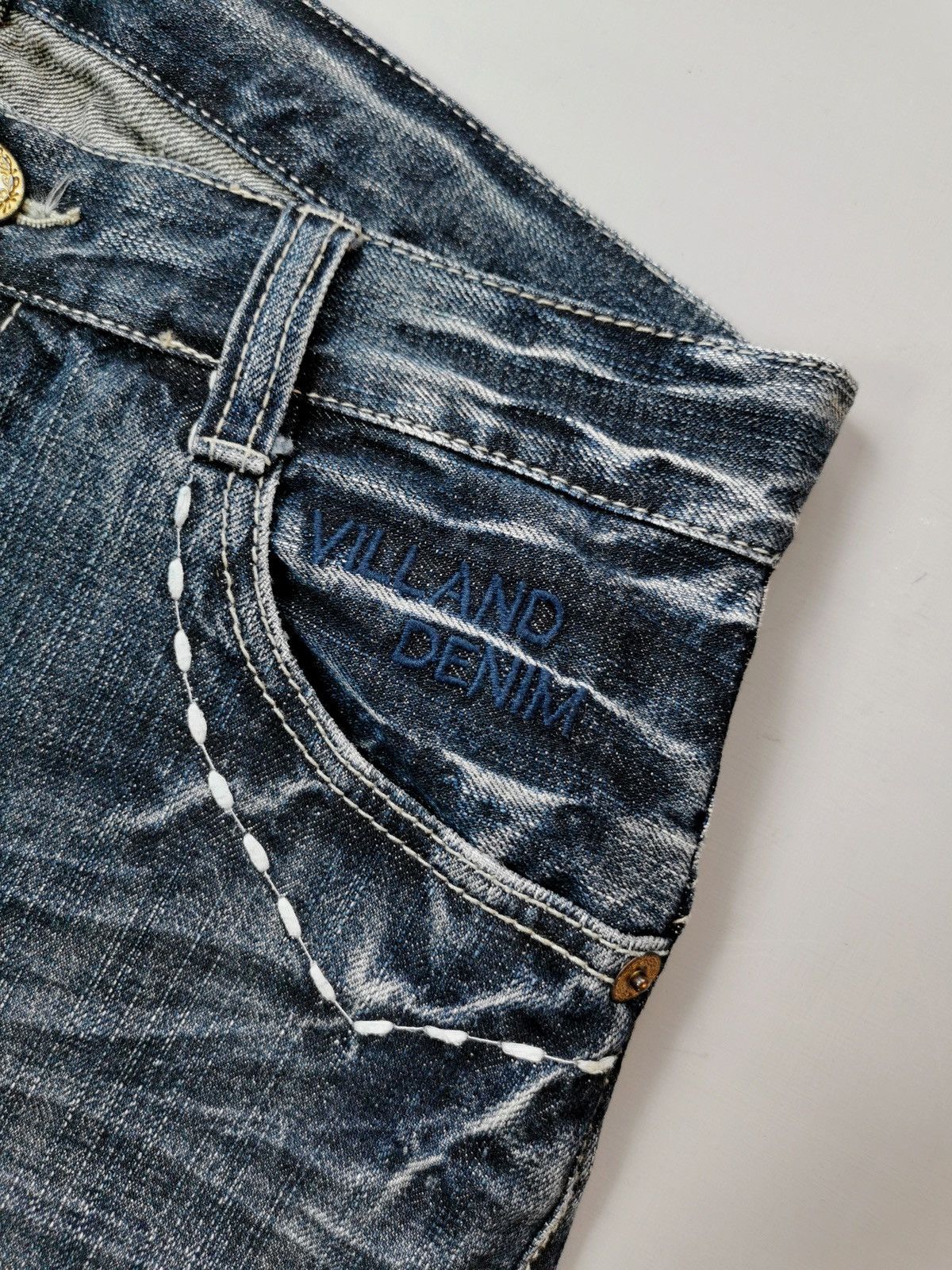 Le Grande Bleu (L.G.B.) Villand Whiskering w/studded Pocket Denim Jeans Size US 32 / EU 48 - 11 Thumbnail