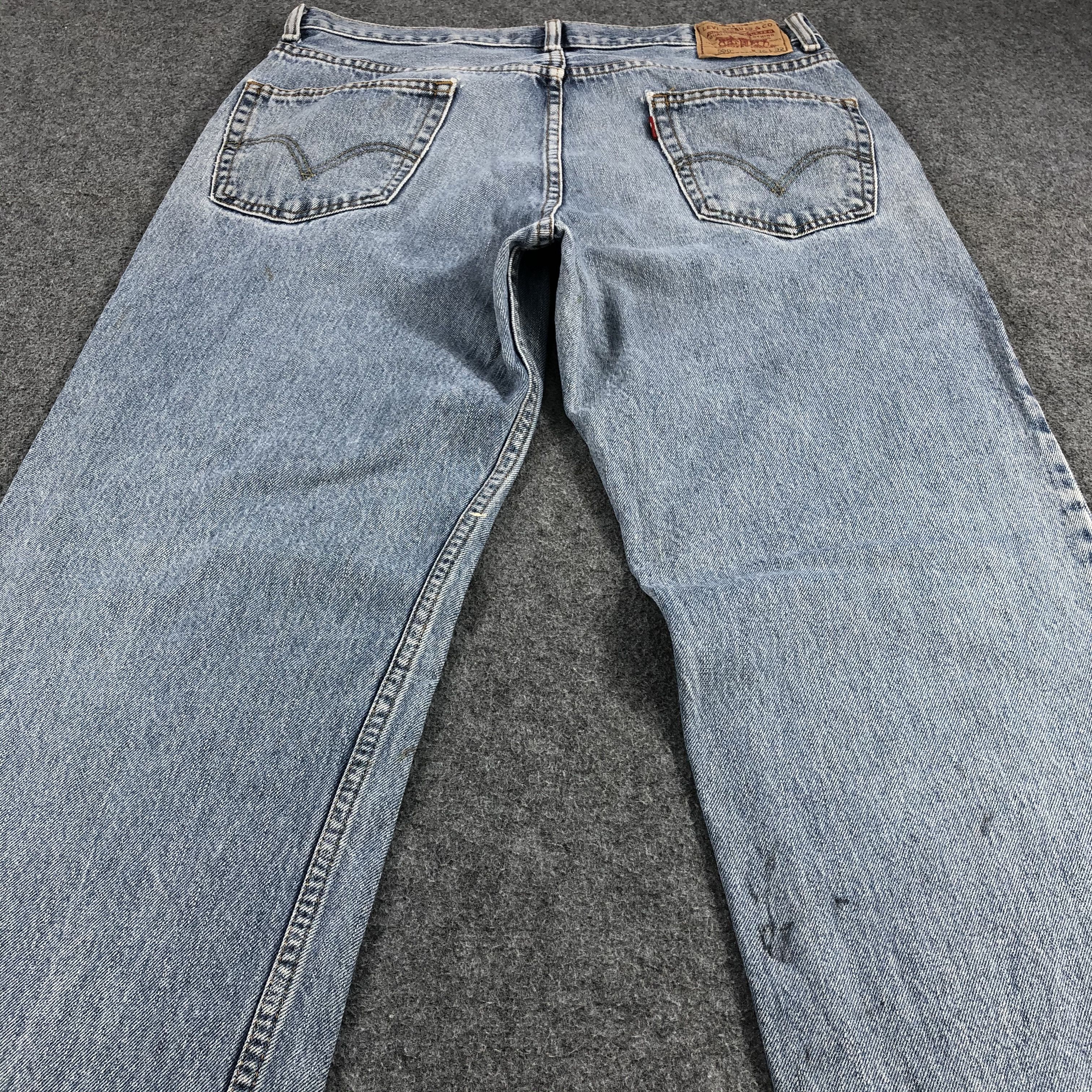Levi's Vintage Levis 550 Jeans Relaxed Fit Stone Wash Denim KJ553 Size US 35 - 4 Thumbnail