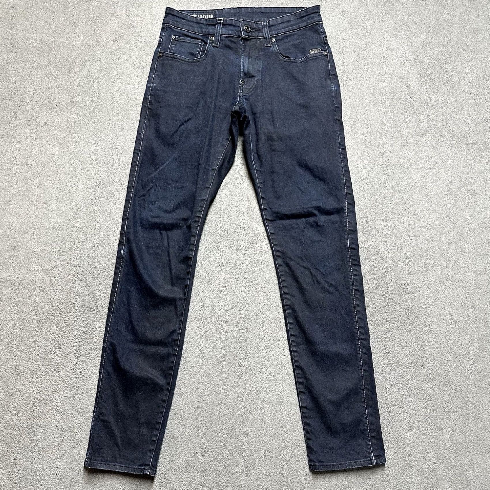 G-Star G Star Raw Jeans Mens 29x32 (28x29.5) Blue Revend Super Slim Skinny Fit Denim Size US 29 - 2 Thumbnail