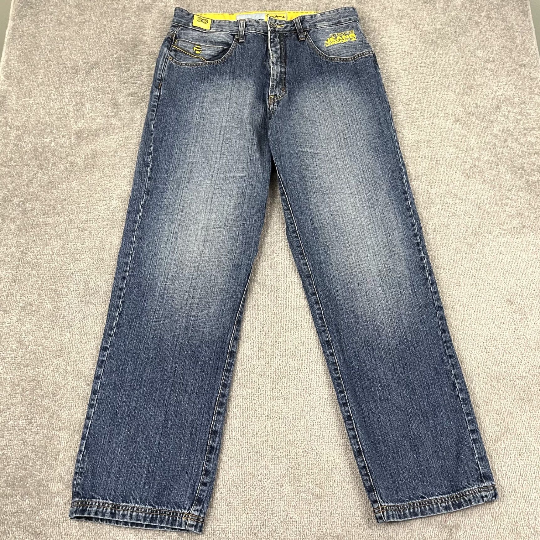 Denime VINTAGE Pepe Jeans London Wide Leg Jeans Mens 32x32 Blue Denim Hip Hop Y2K Size US 32 / EU 48 - 3 Thumbnail