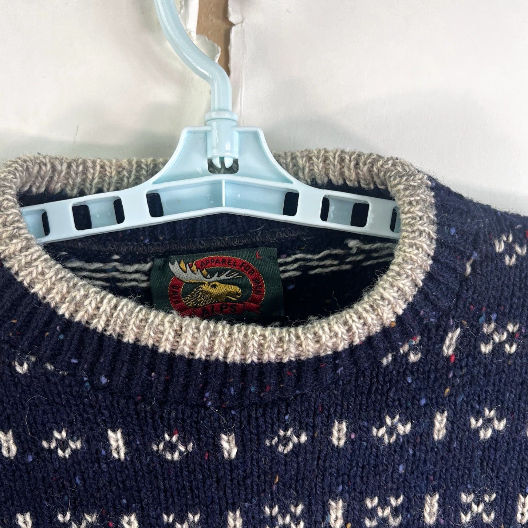 Vintage VINTAGE Alps Wool Blend Sweater Men Size L Blue Fair Isle Knit Pullover All Seasons Winter Winterwear Men Size US L / EU 52-54 / 3 - 3 Thumbnail