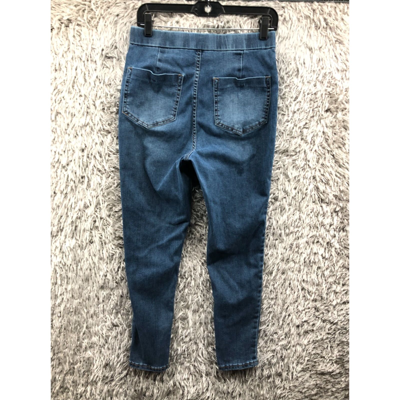Vintage No Boundaries Jeans Size L Juniors Medium Wash Blue High Rise Regular Fit 28 in Inseam 27 in 5-Pocket Denim Skinny Womens Jeans Size 36" / US 14 / IT 50 - 7 Thumbnail