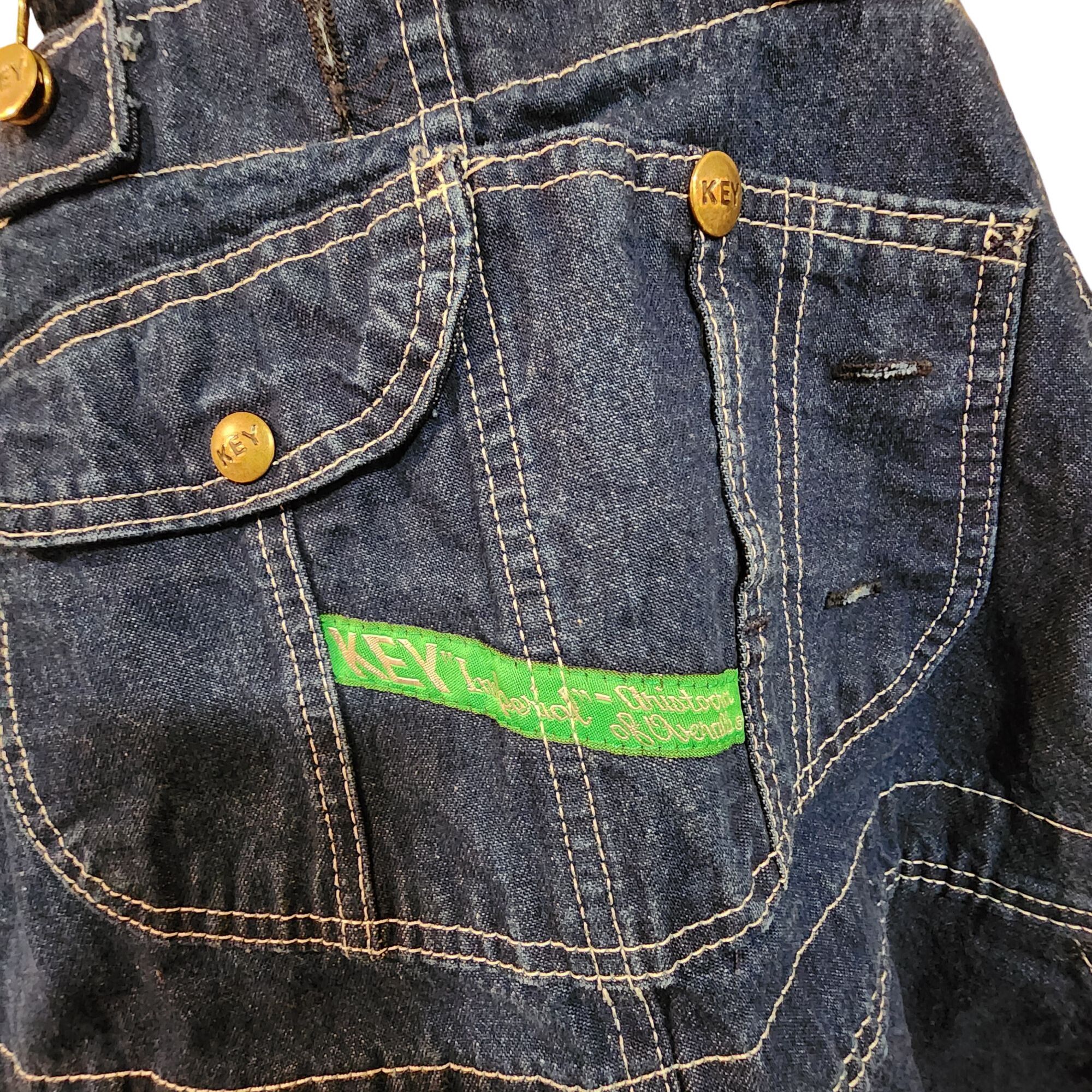 Other Vintage Key Denim Overalls W42 L29 Mens Blue Jeans 100% Cott Size US 42 / EU 58 - 4 Thumbnail