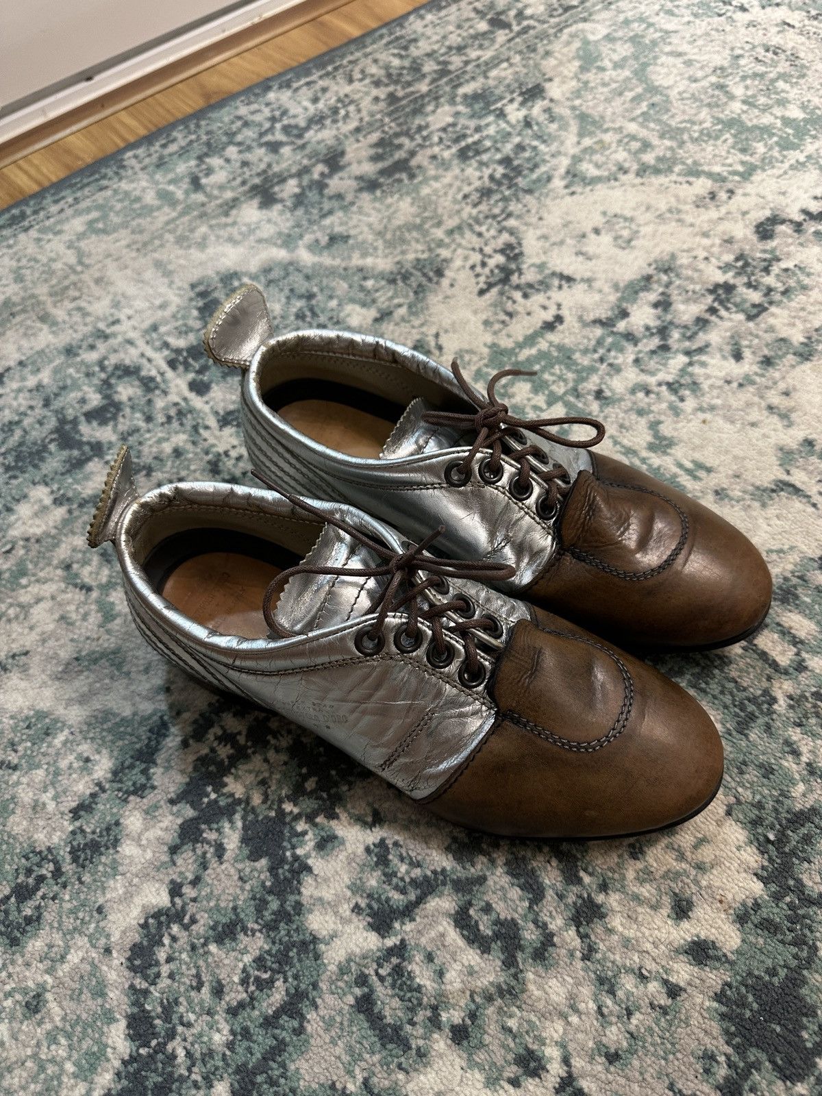 C.P. Company C.P. Company x Pantofola D'oro Oxford Leather Silver Shoes Size US 5 / EU 37 - 10 Thumbnail