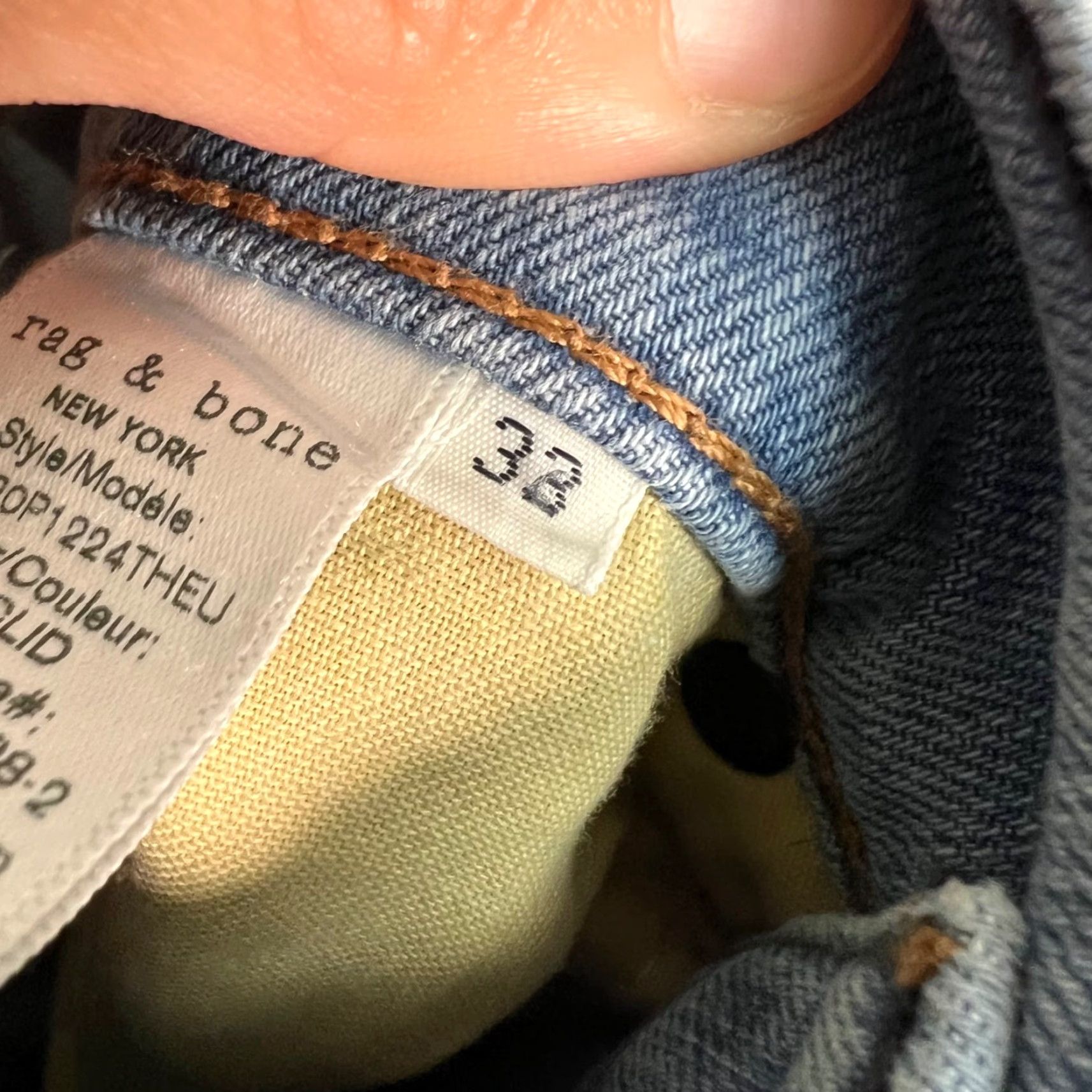 Rag & Bone Rag & Bone Jeans Mens 33 Blue Extra-Slim Denim 5-Pocket Size US 33 - 5 Thumbnail