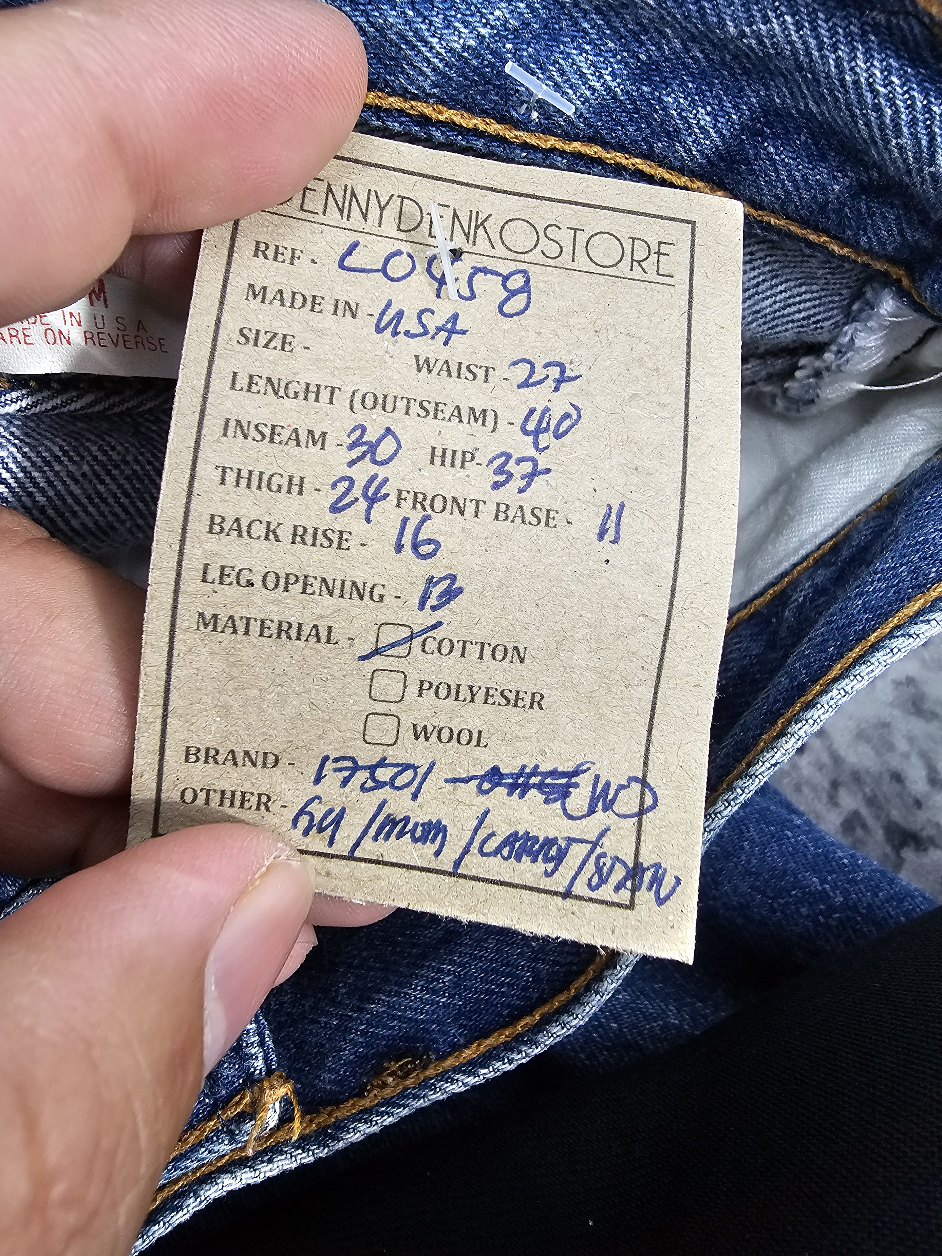 Levi's Vintage Clothing Vintage LEVIS 17501 Carrot Cut Moms Blue Jeans L0458 Size US 27 - 15 Thumbnail