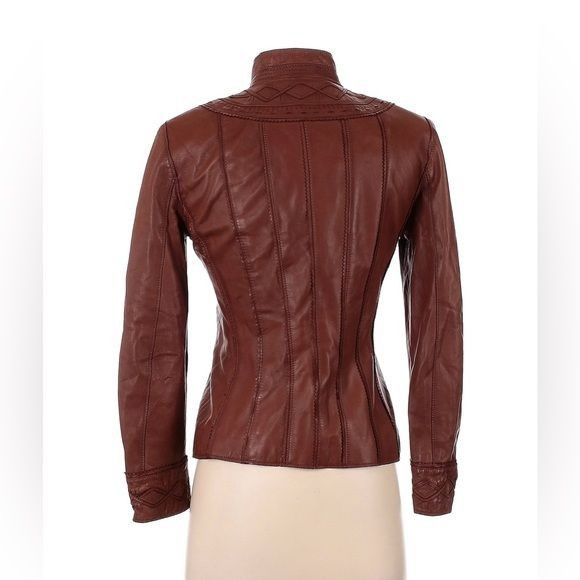 Elie Tahari ELIE TAHARI size S super soft cognac brown leather fitted ja Size S / US 4 / IT 40 - 2 Thumbnail