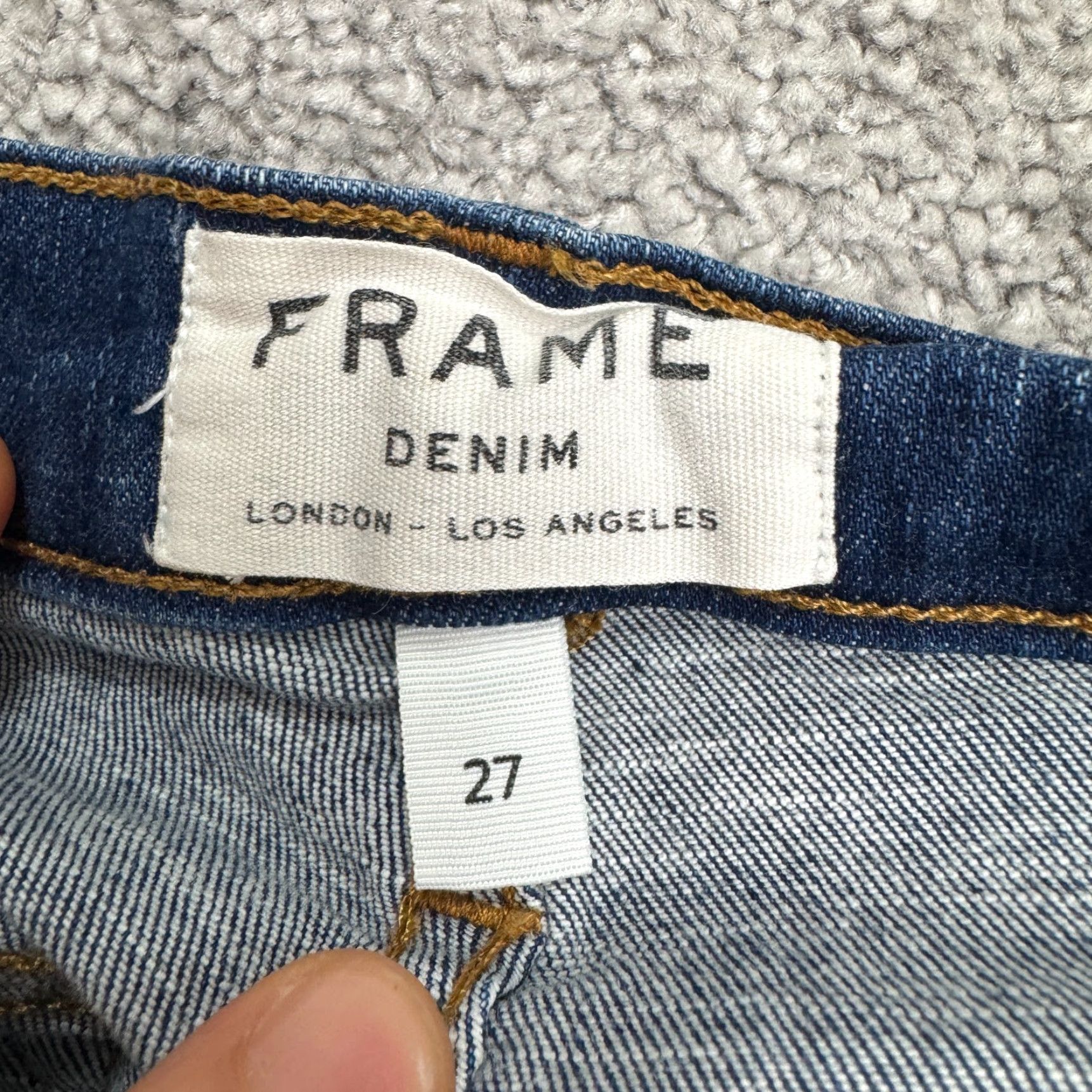 Frame Frame Le Skinny De Jeanne Crop Denim Jeans Womens 27 Work Wash Raw Frayed Hem Size 27" / US 4 / IT 40 - 7 Thumbnail