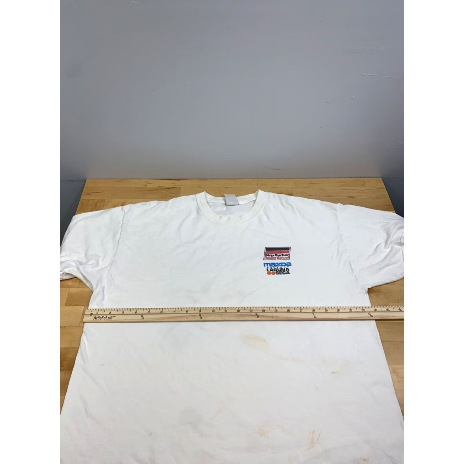 Hanes VINTAGE Hanes Mazada Racing Shirt XL White Crew Neck Short Sleeve Men T-Shirt Y2K Racing Cars Summer 11830 Size US XL / EU 56 / 4 - 7 Thumbnail