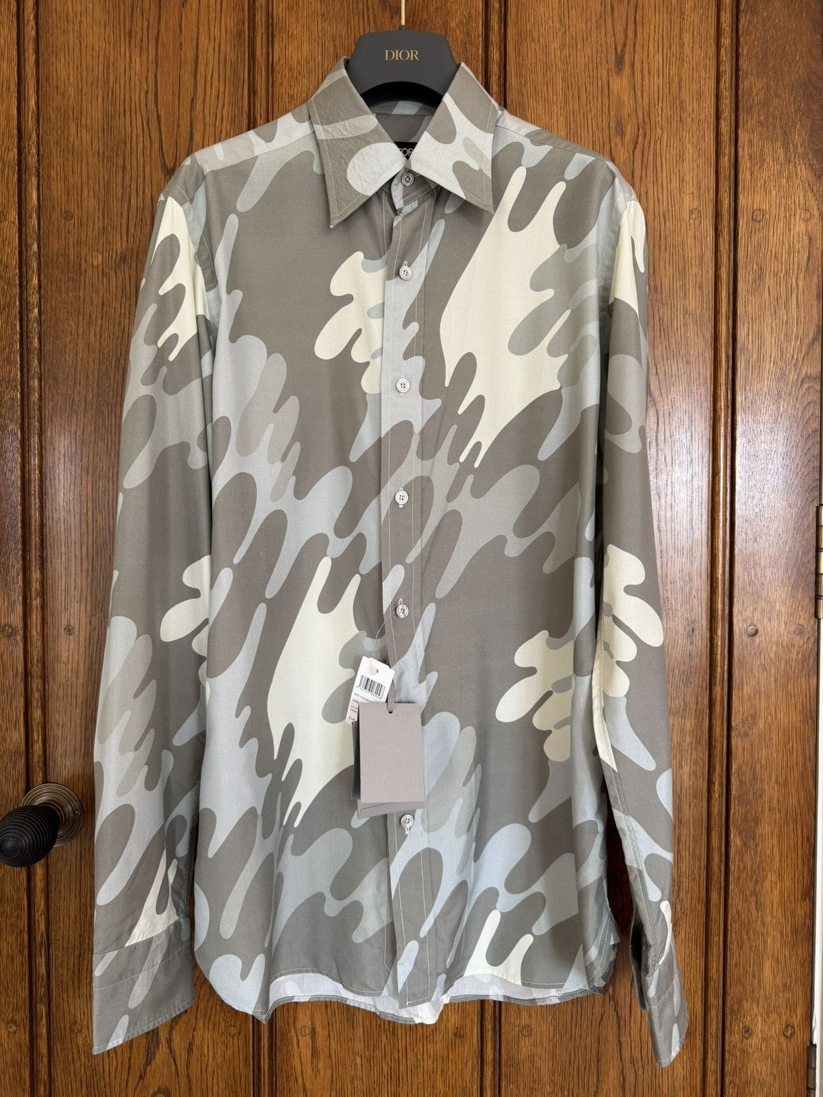 Tom Ford Tom Ford camo silk slim silk shirt camouflage 39 M Size US M / EU 48-50 / 2 - 1 Thumbnail