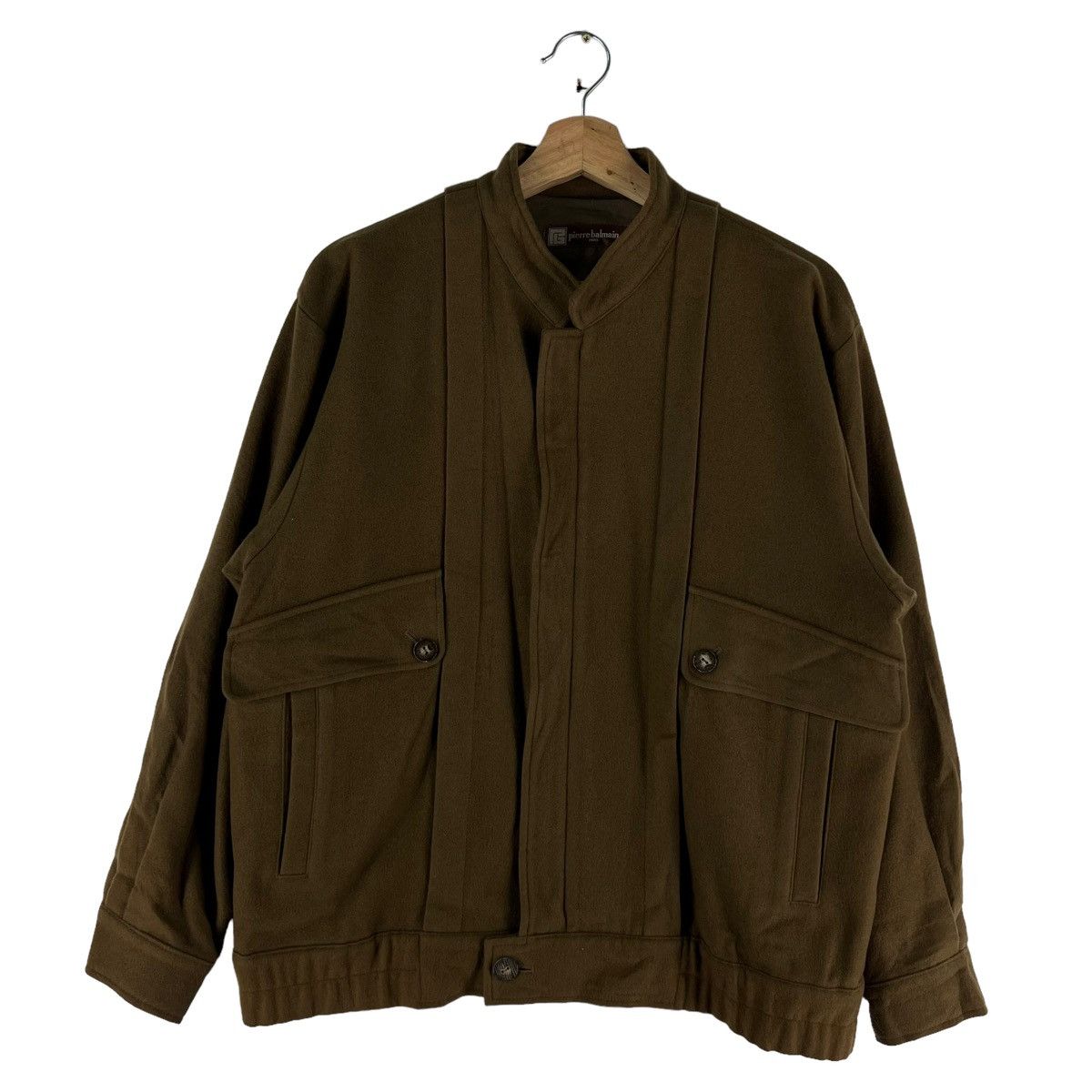 Japanese Brand 🔥VINTAGE WOOL BOMBER JACKET PIERRE BALMAIN PARIS Size US M / EU 48-50 / 2 - 1 Thumbnail