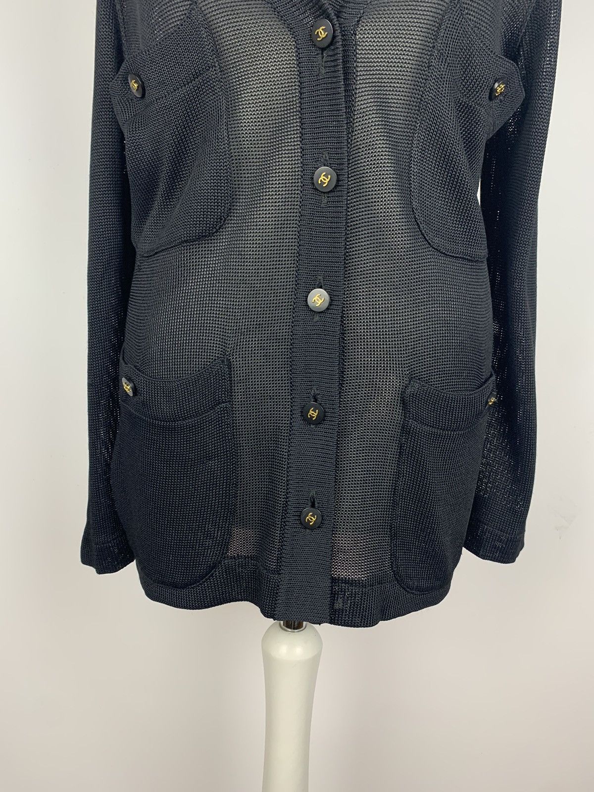 Chanel Chanel Boutique Cardigan Black Viscose Vintage Womens Sz 42 Size M / US 6-8 / IT 42-44 - 3 Thumbnail