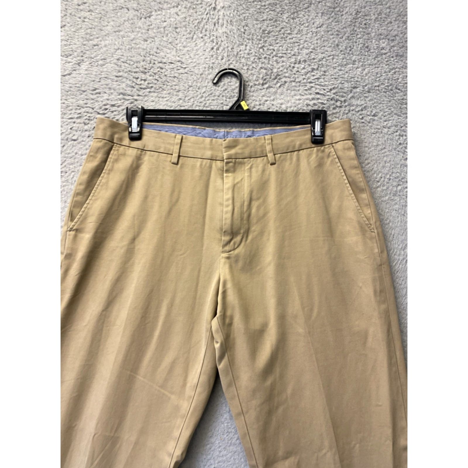 J.Crew J.Crew Chino Pants - Tan Cotton Twill, Flat Front, Tapered Leg, Regular Fit, 34x32, Men's Casual Outdoor Dress Pants Size US 34 / EU 50 - 2 Thumbnail